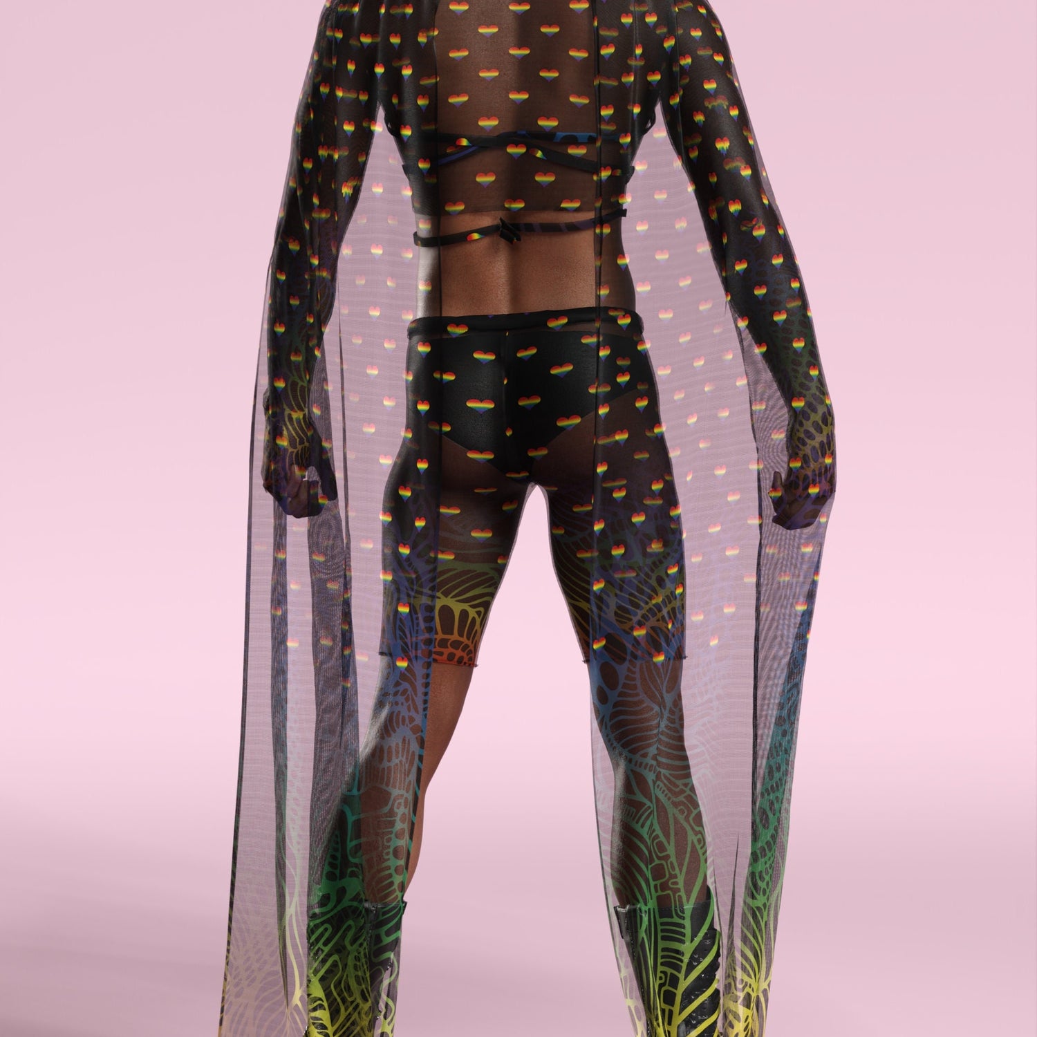 Blurred Lines Male Mesh Wings
