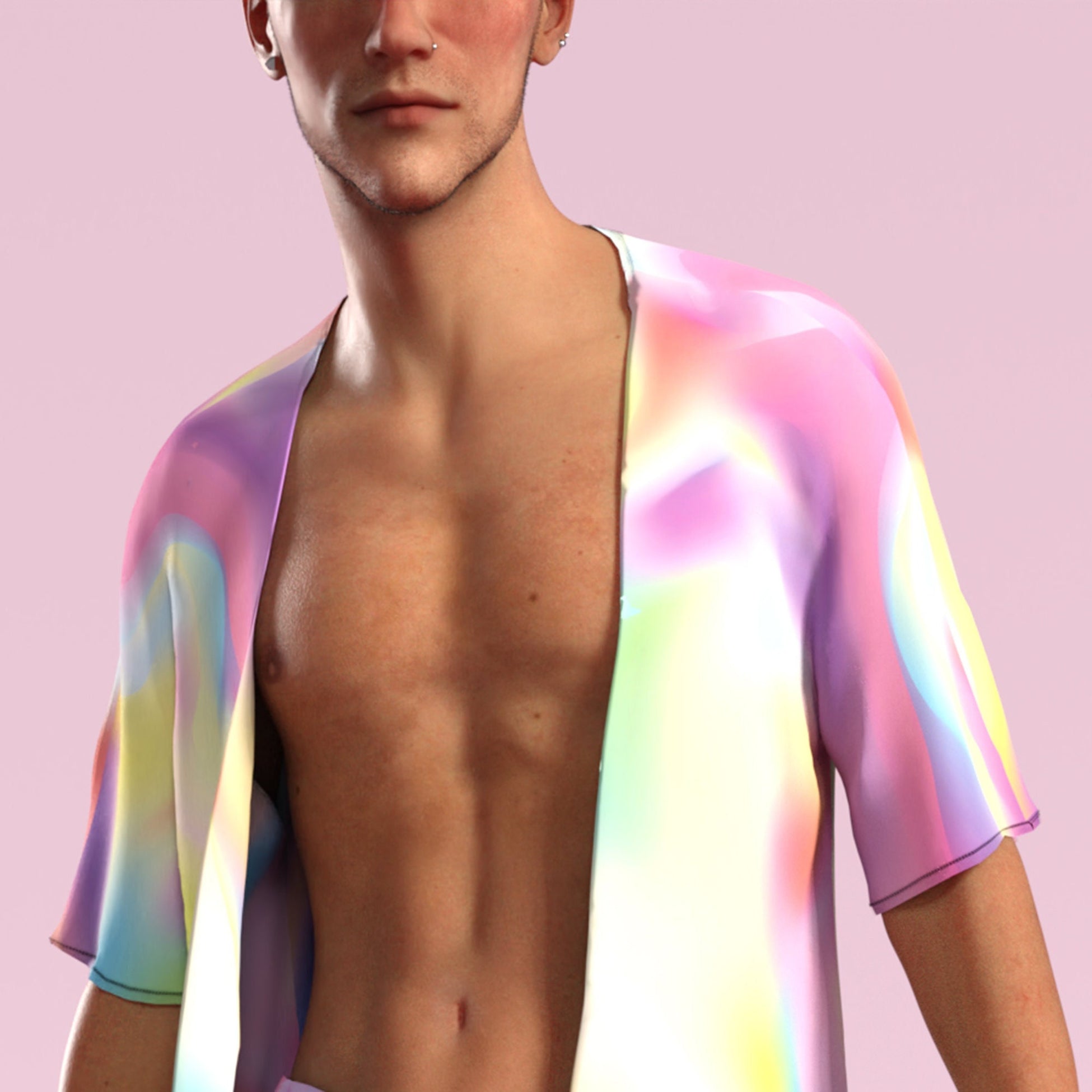 Luminescent Male Half Robe 2