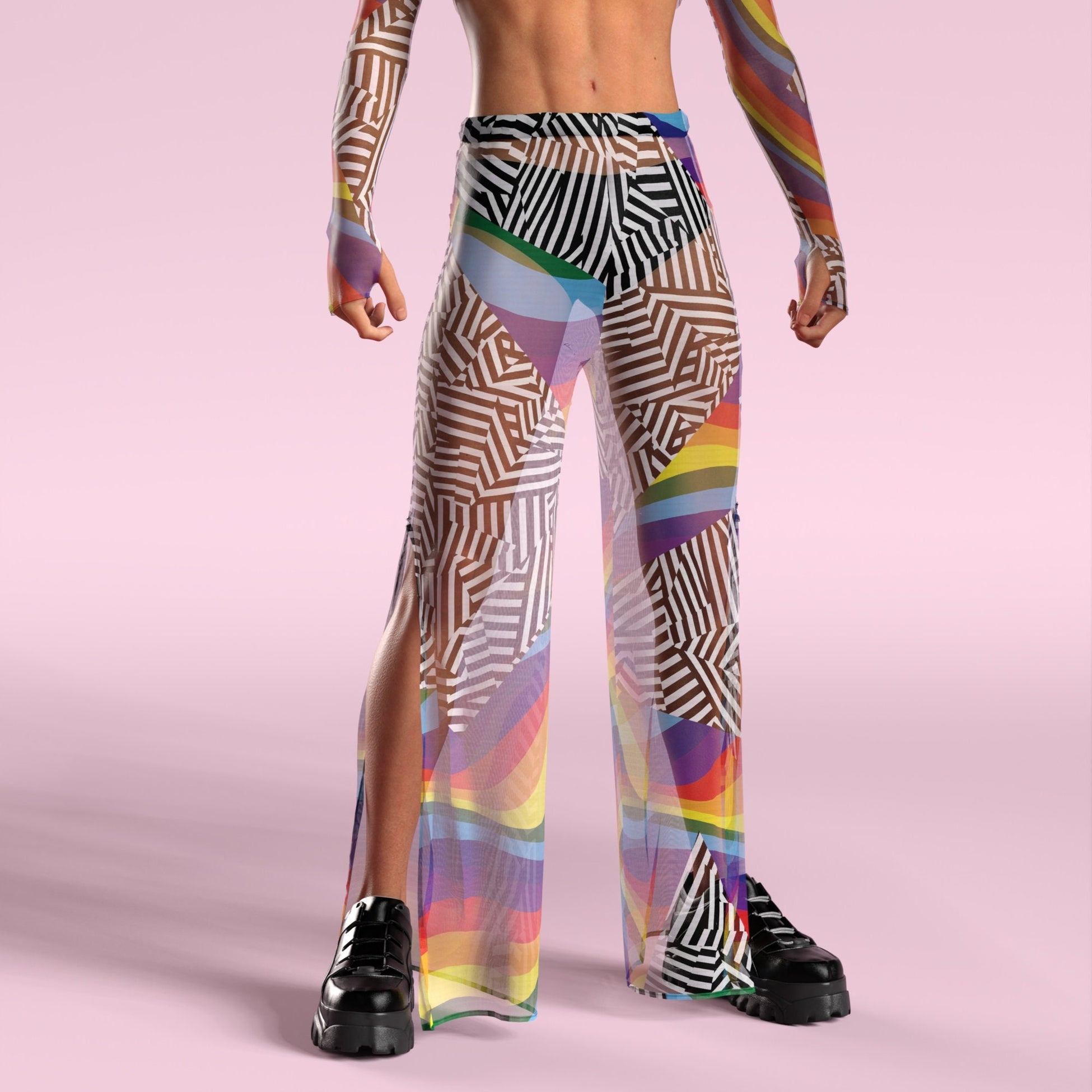 Transformed Mesh Male Split Pants 2