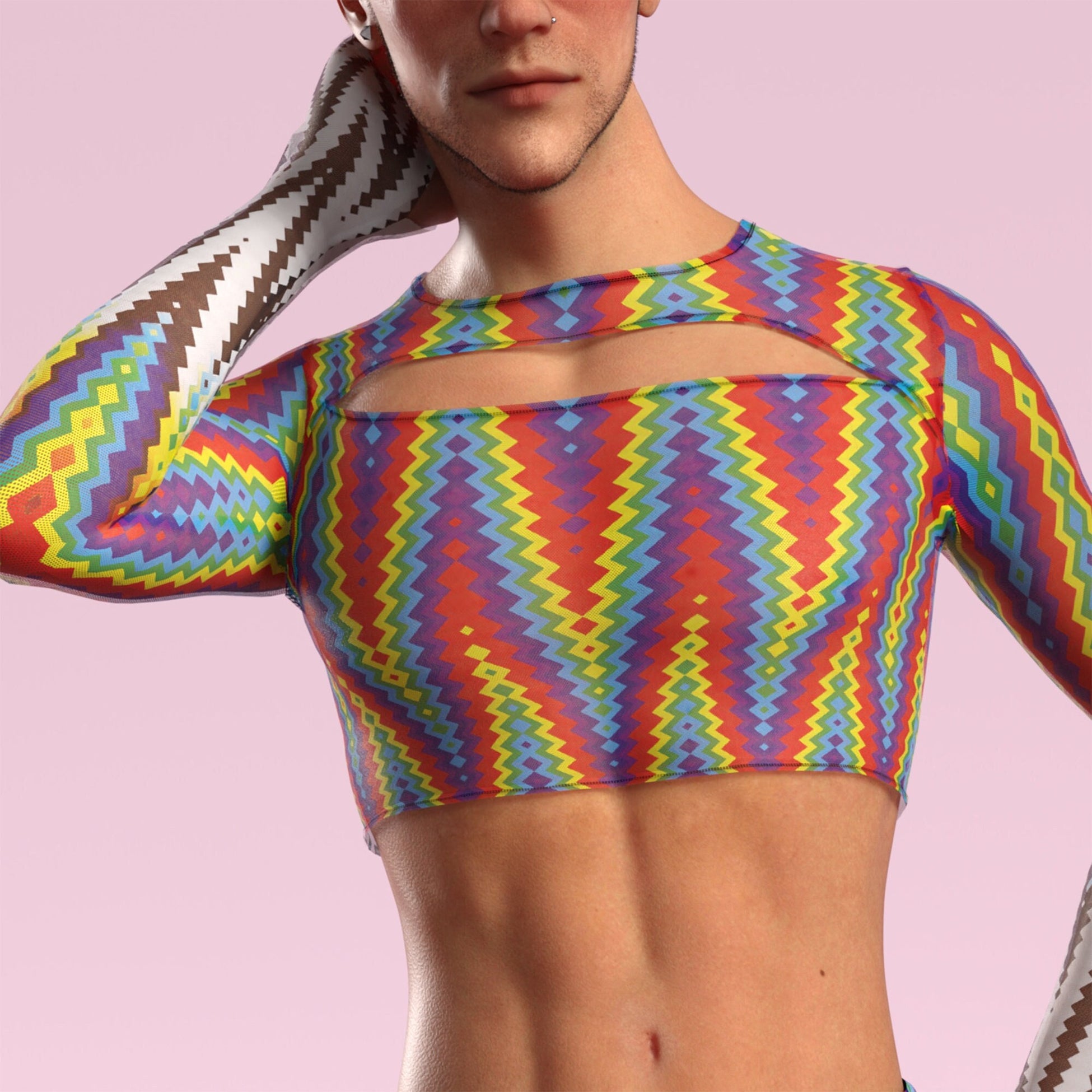 Pyramis Lux Mesh Male Cutout Top 2