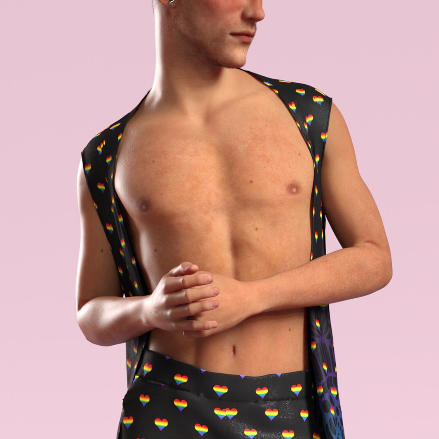 Blurred Lines Male Vest Rainbow