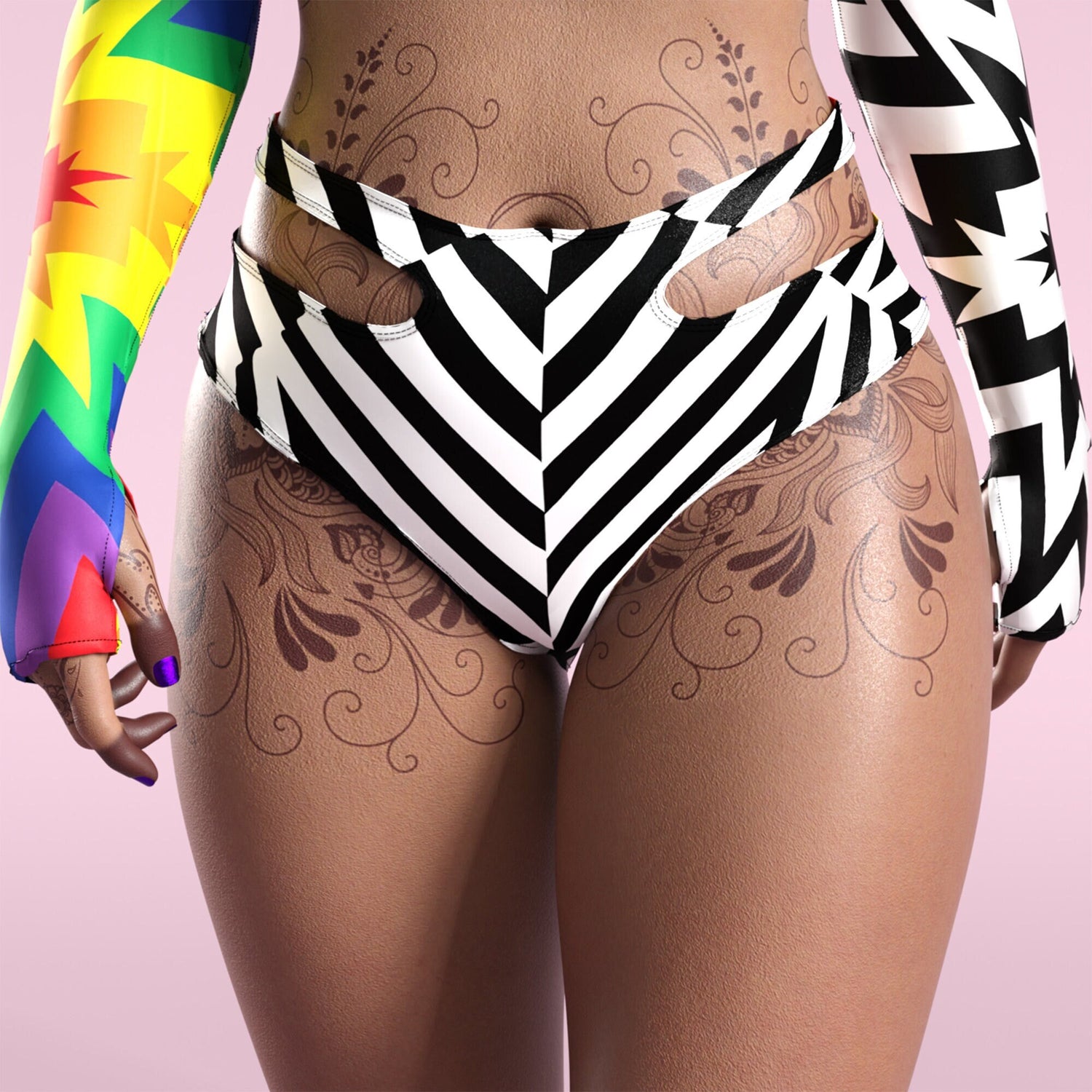 Women Dazzle Delight Cutout Rave Shorts