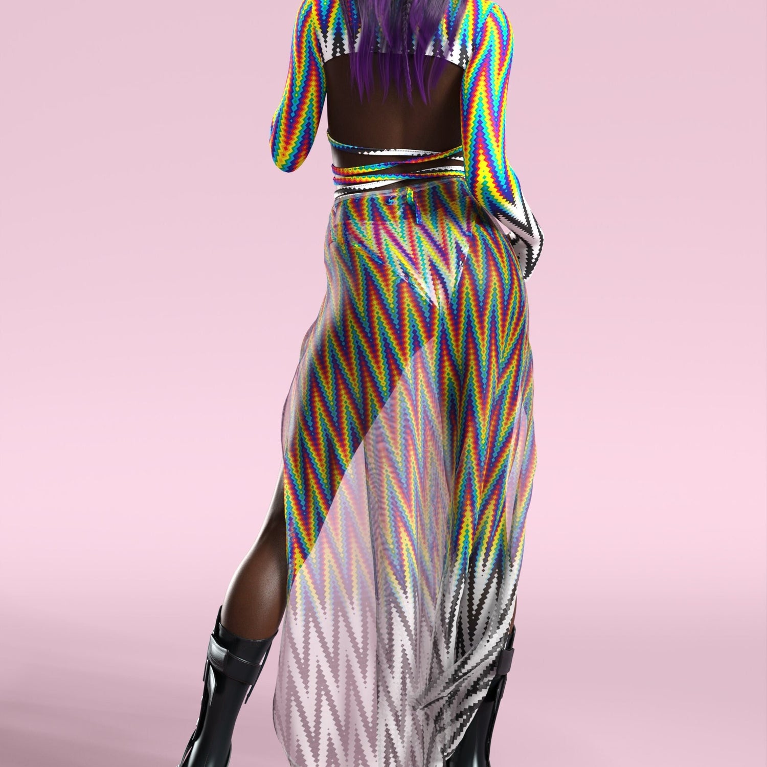 Pyramis Lux Mesh Duster Skirt