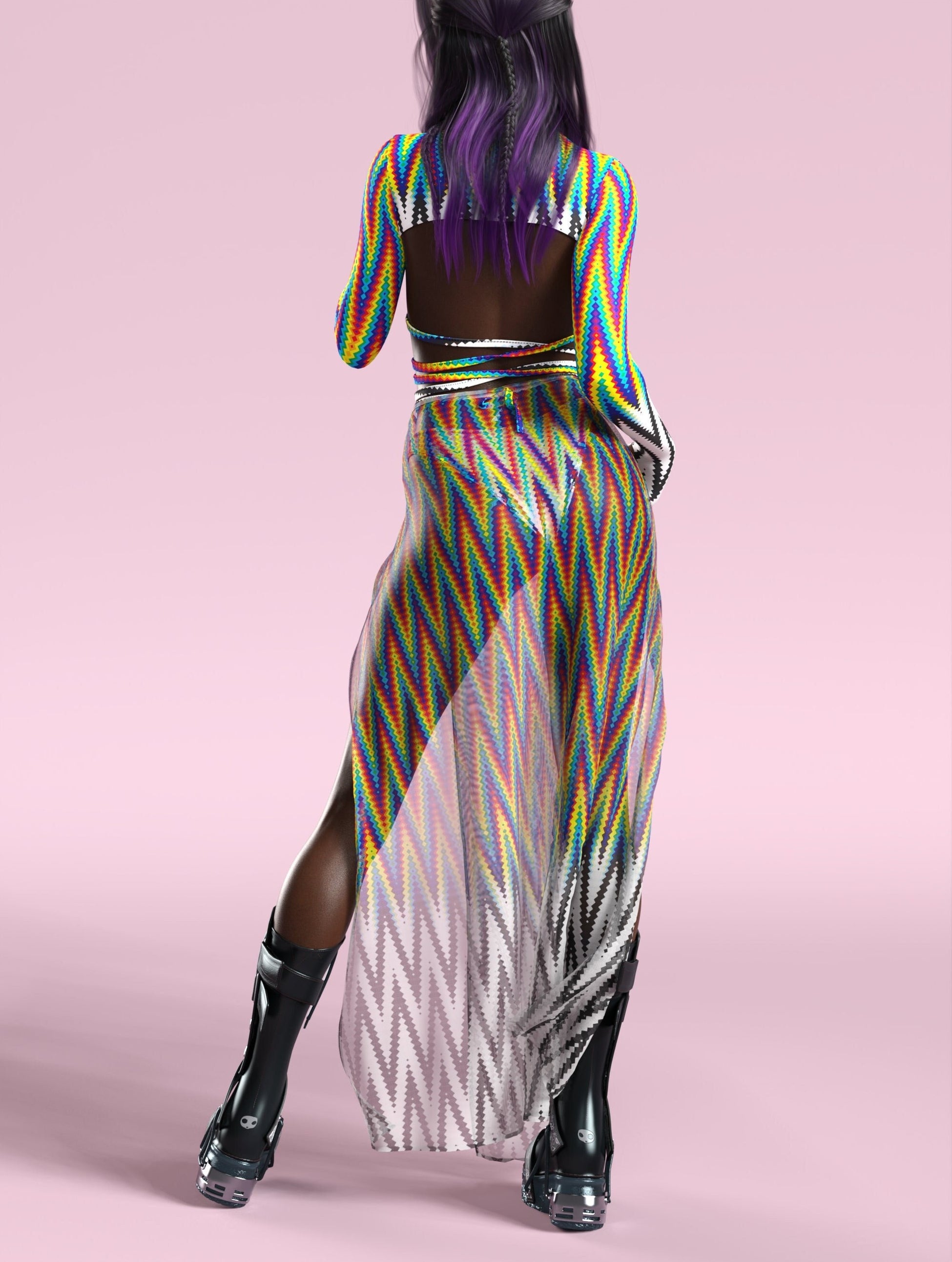 Pyramis Lux Mesh Duster Skirt 1