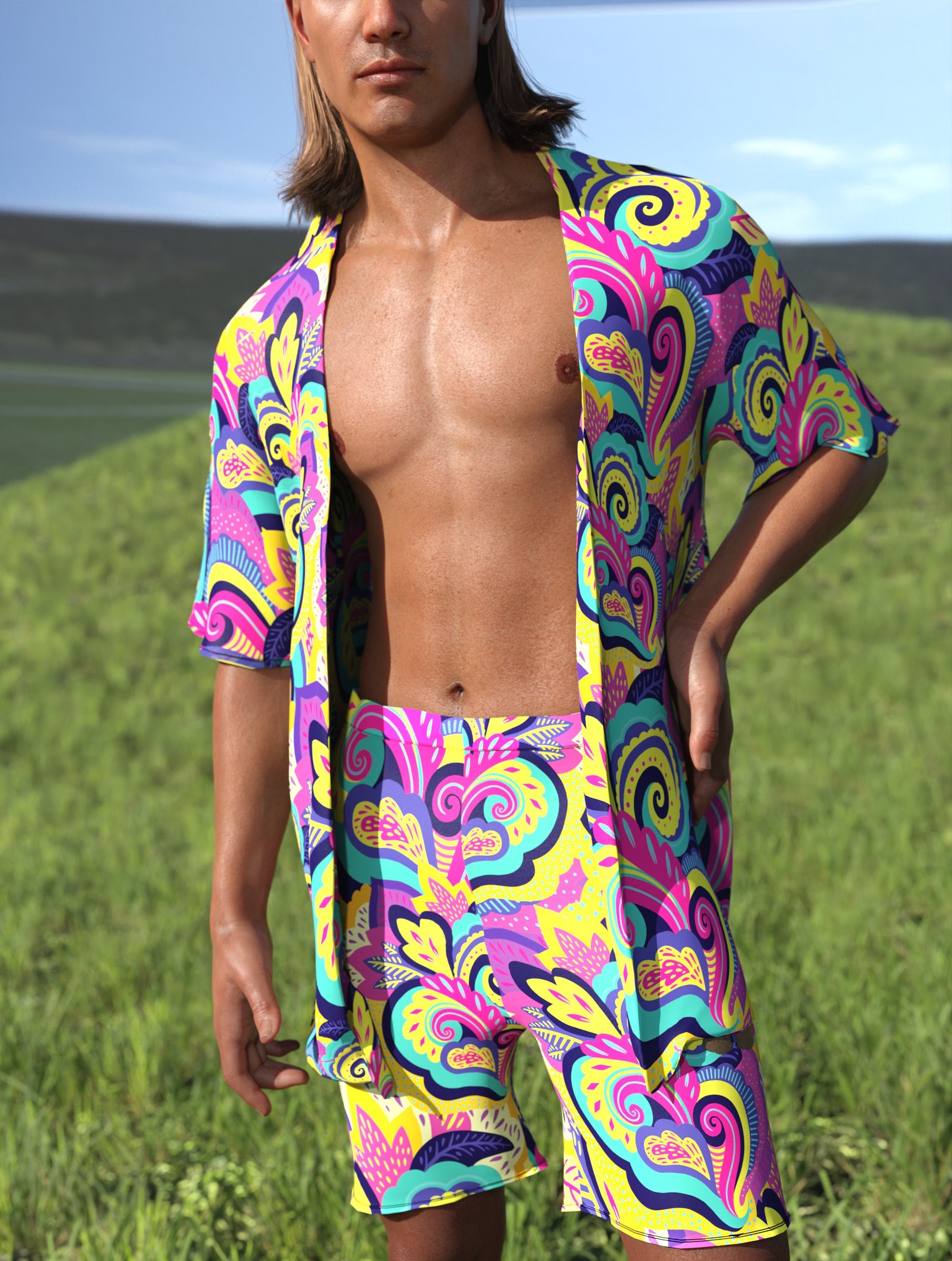 Summer Blossom Male Rave Shorts 1