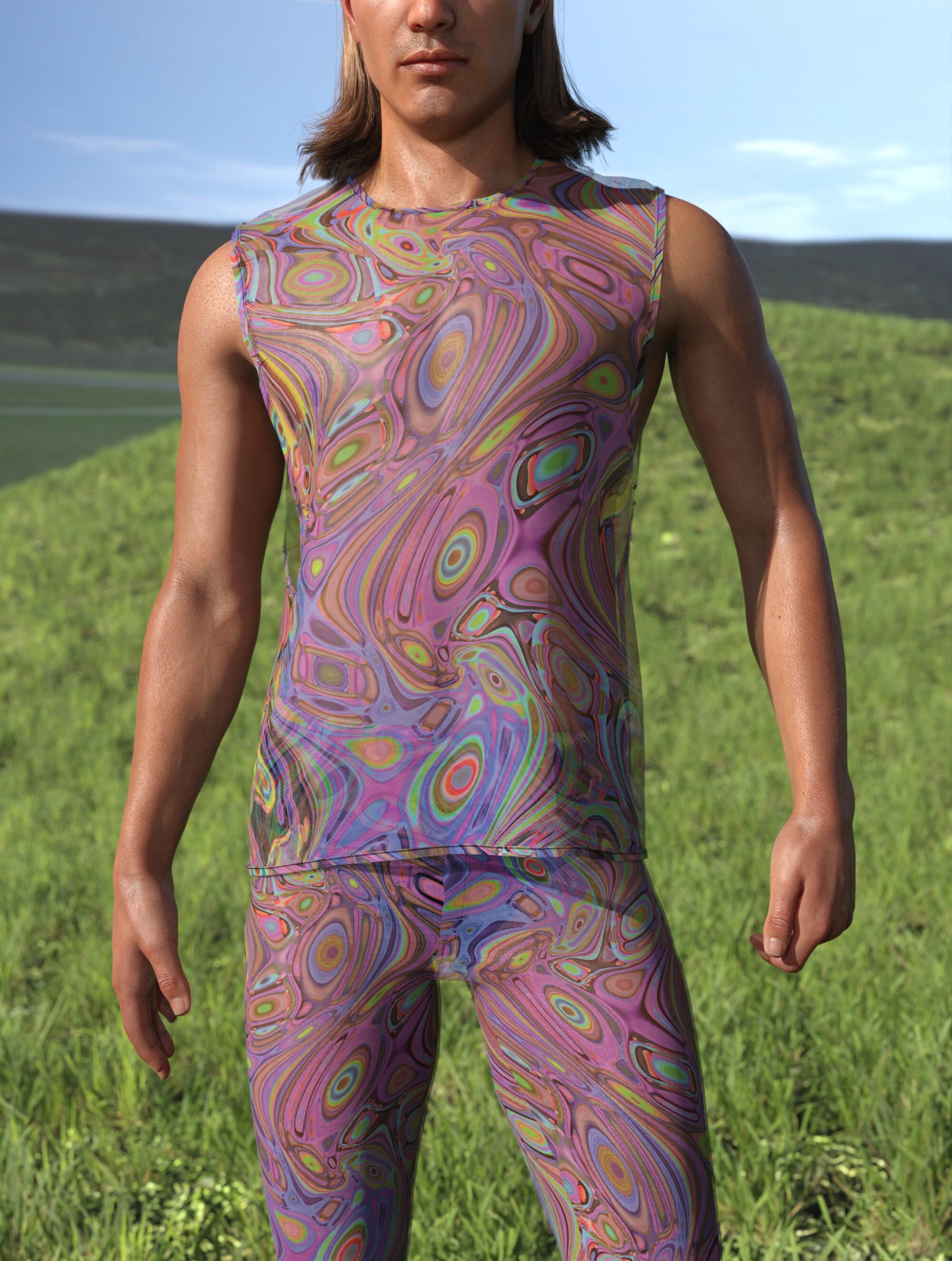 Beyond Thought Mesh Male Muscle Top 1