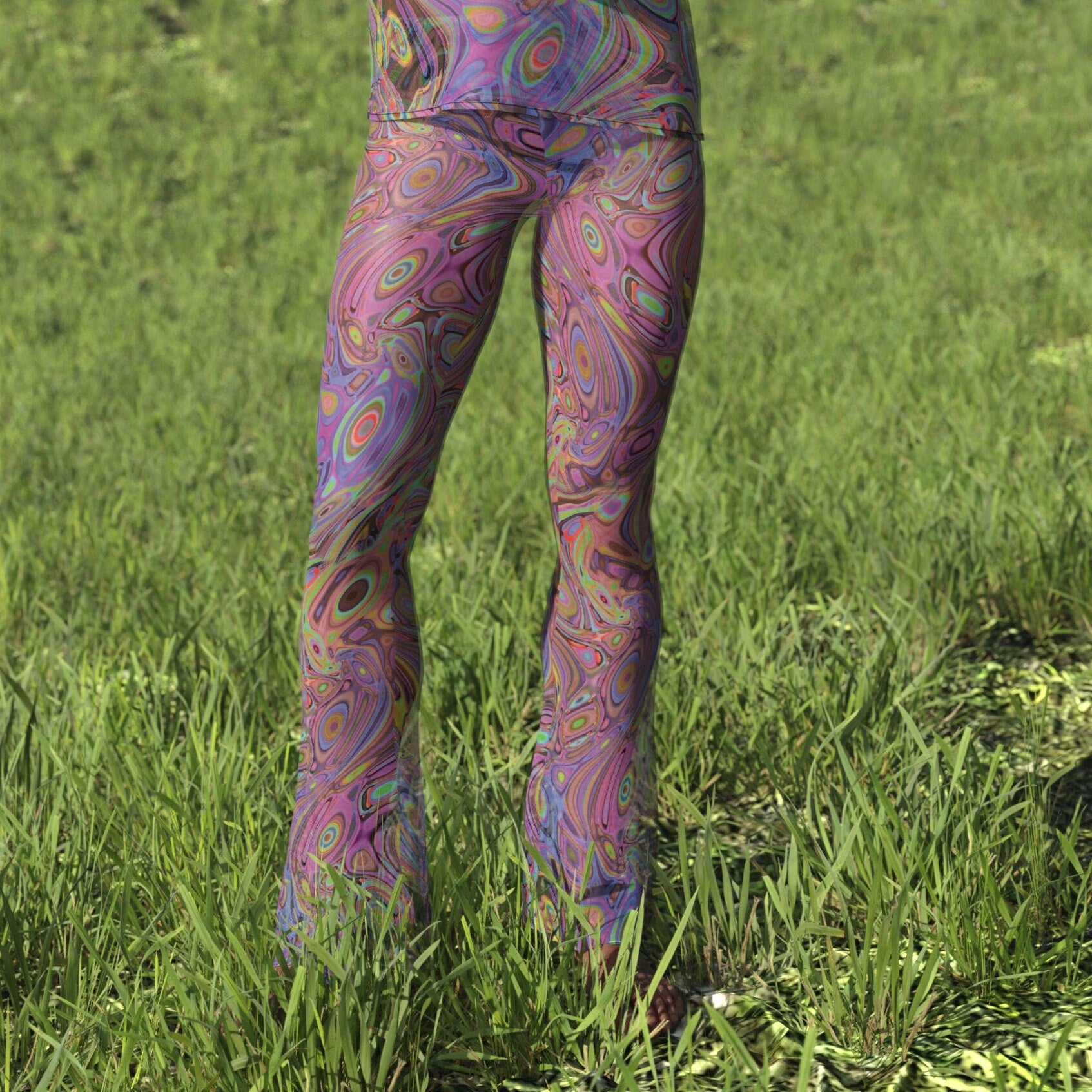 Beyond Thought Mesh Male Flared Pants 2