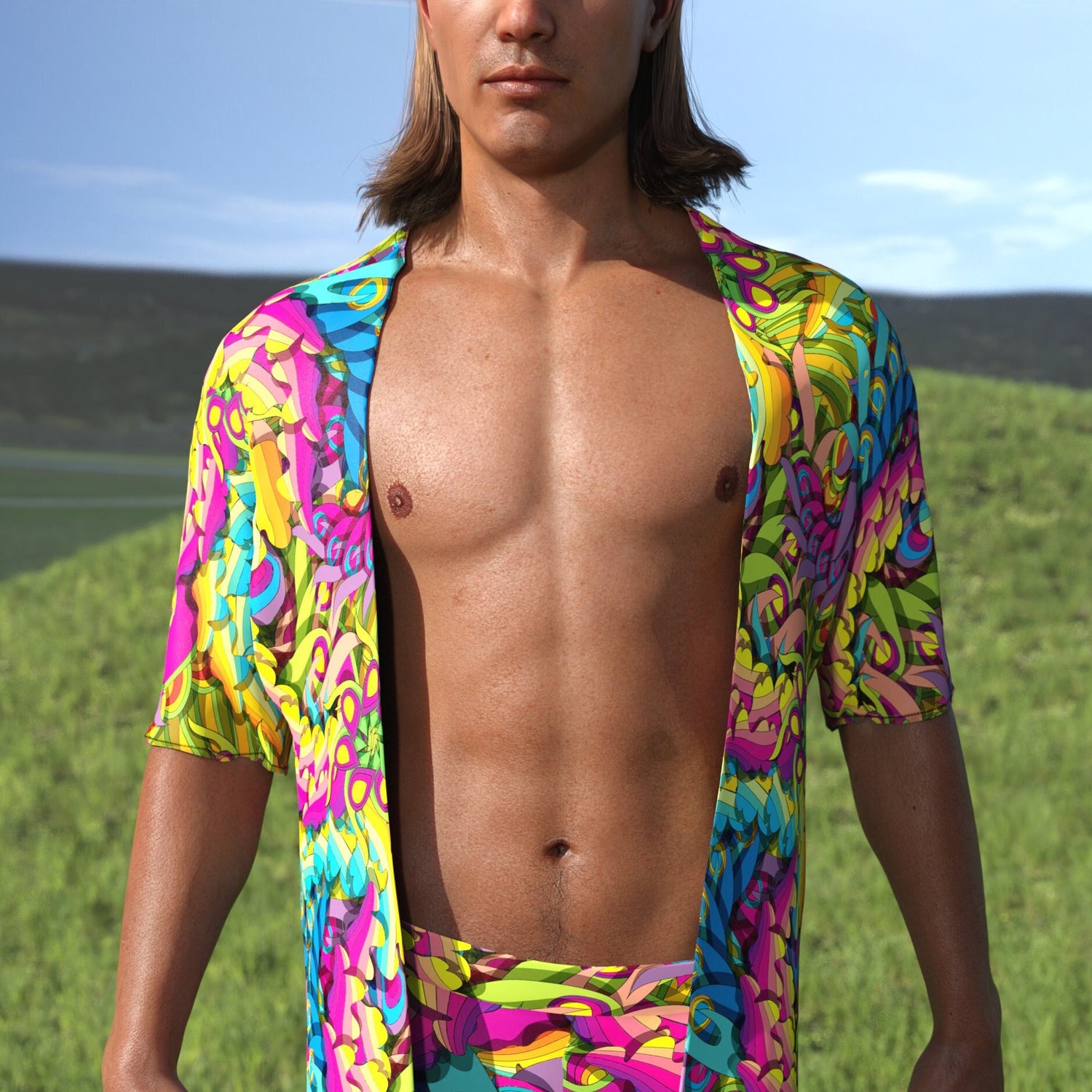 Ethereal Senses Male Half Robe Yellow