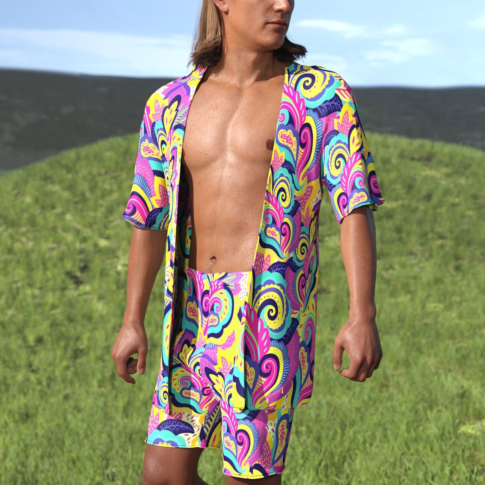 Summer Blossom Male Half Robe Set 2