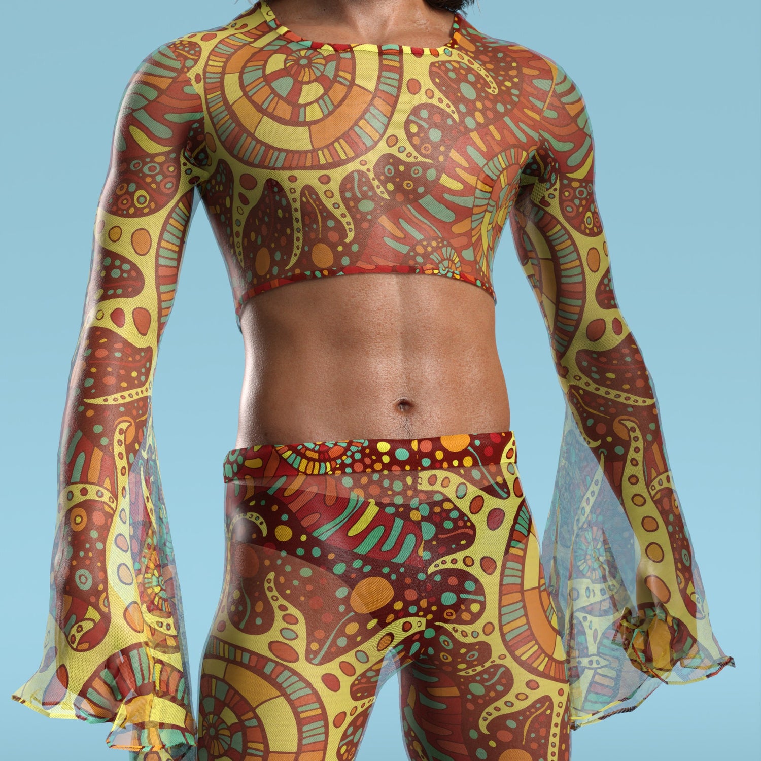 Panajay Mesh Male Flared Pants 6