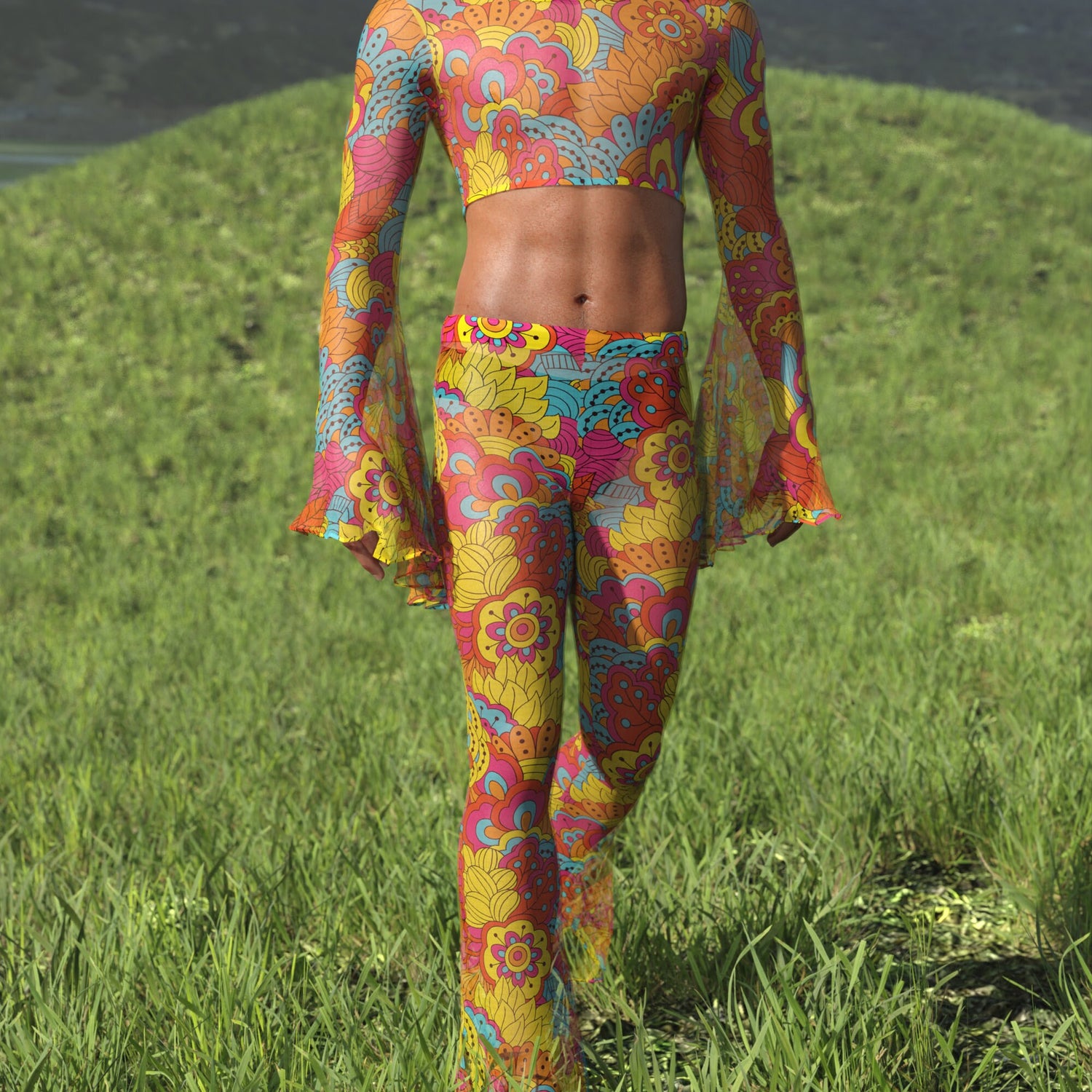 Nature's Wonder Mesh Male Flared Set Club