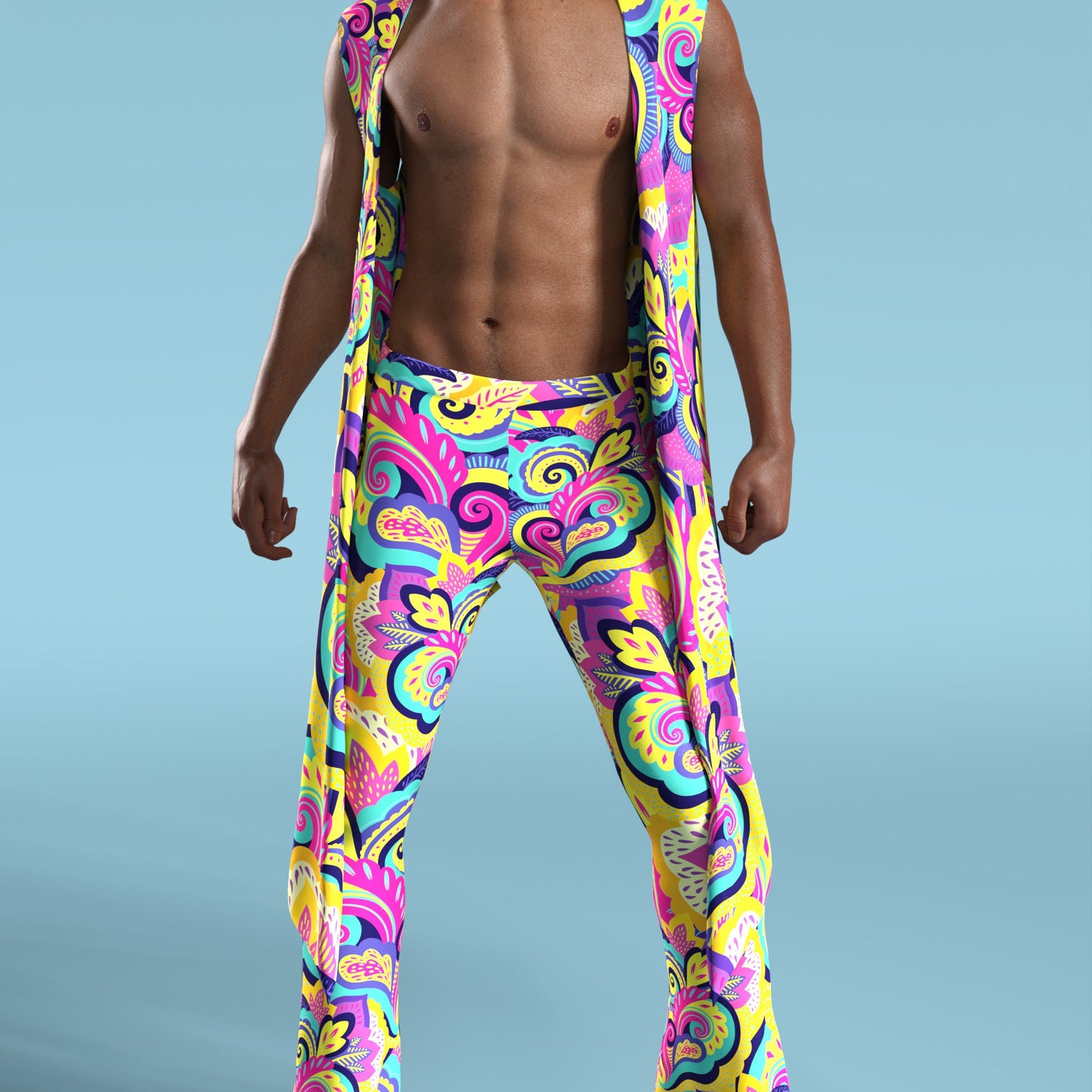 Summer Blossom Male Flared Pants 6