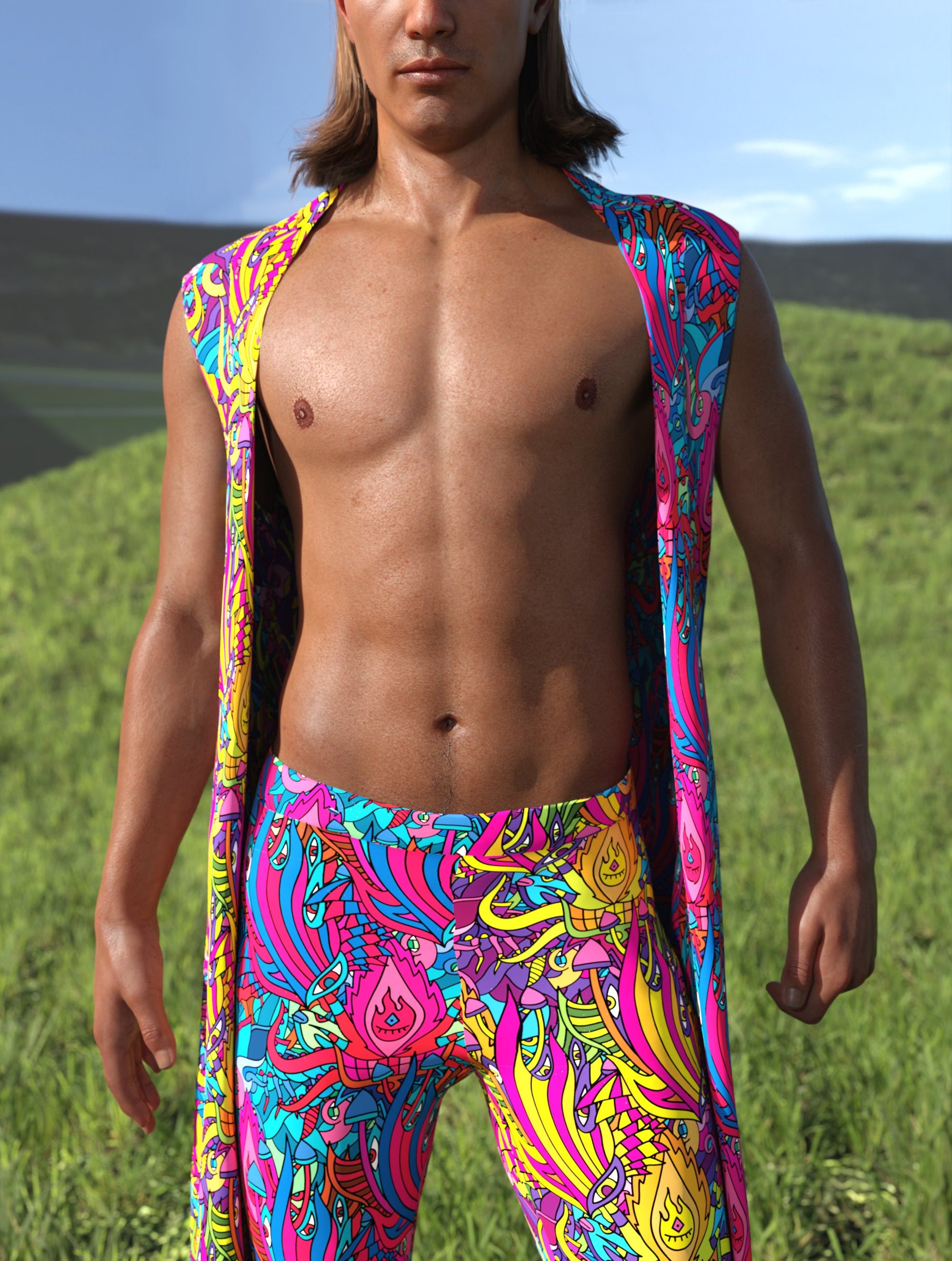 Drememi's Realm Male Vest Bell Bottom Set 1