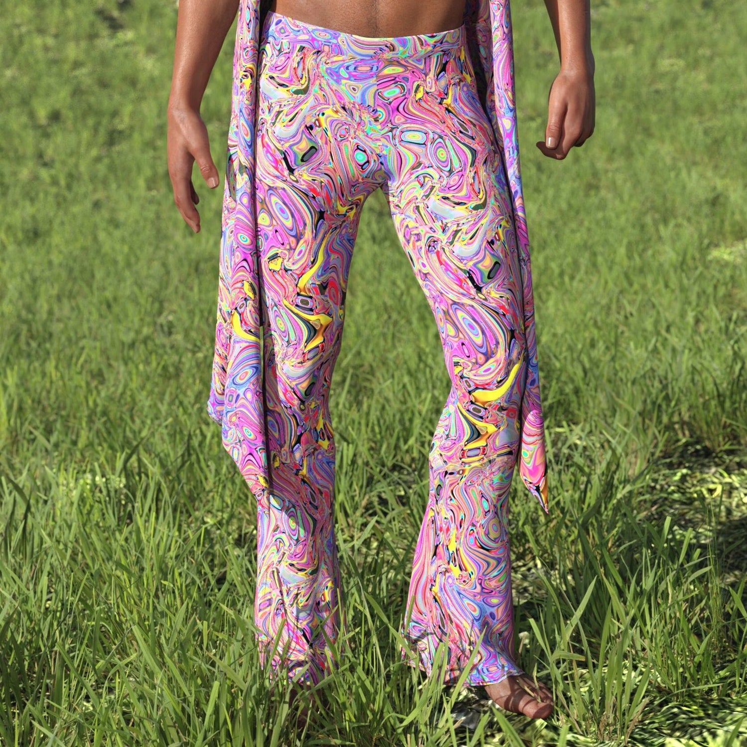 Beyond Thought Male Flared Pants Purple