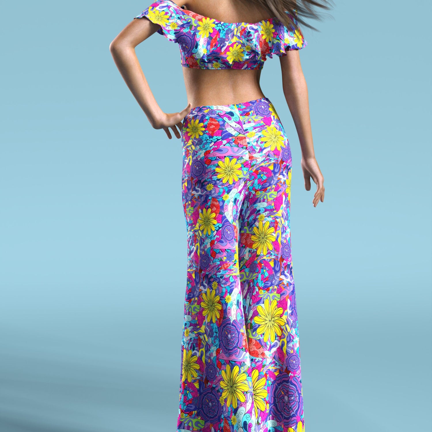 Women Moonblossom Off Shoulder Crop Top