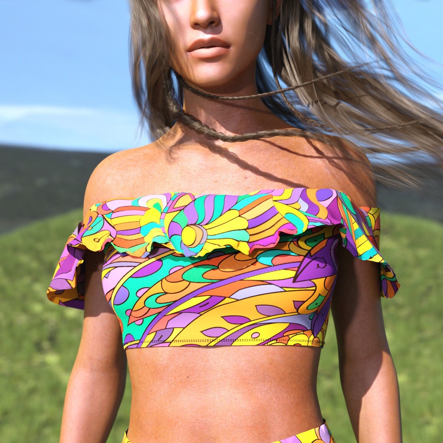 Lush Chaishukarie Off Shoulder Crop Top 2
