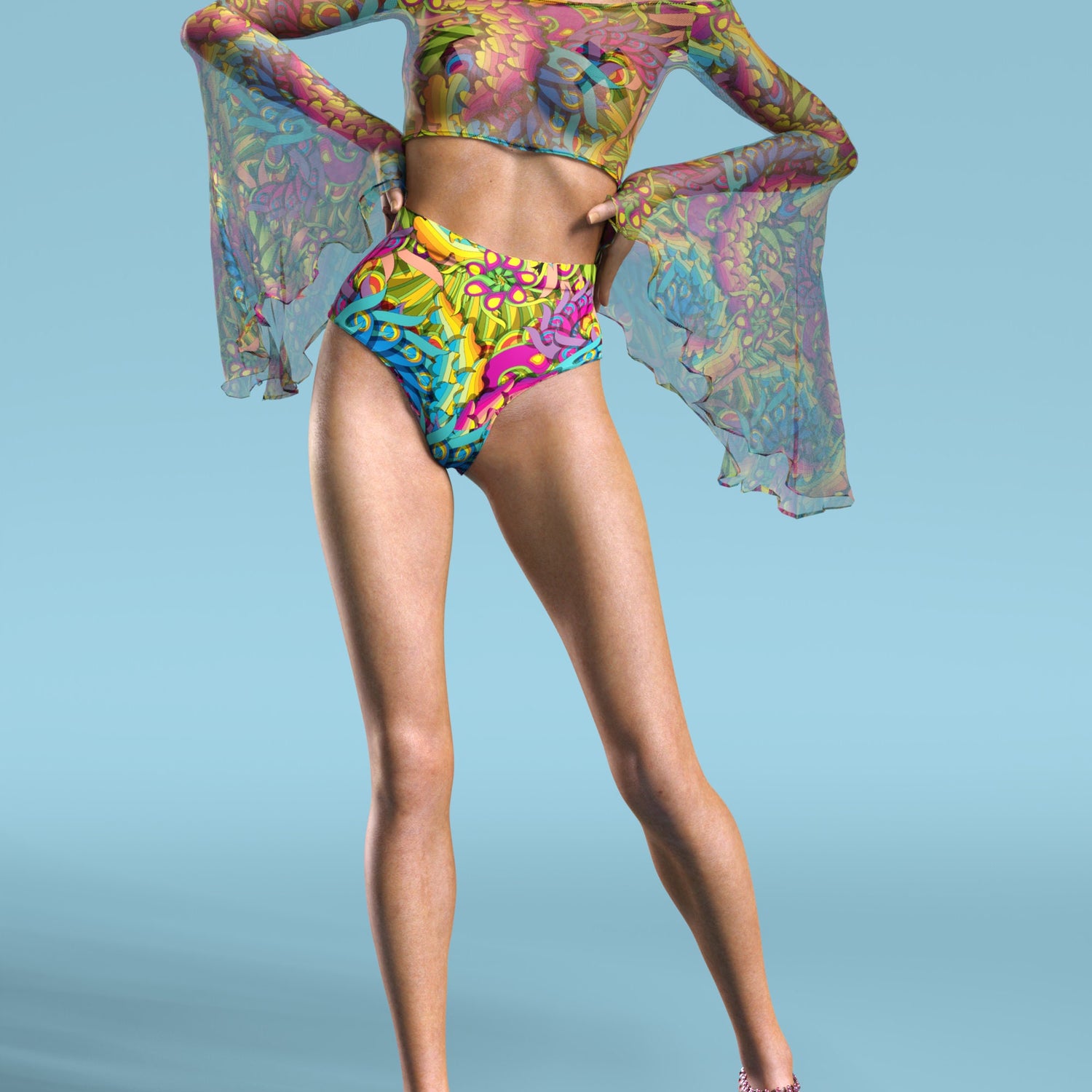 Ethereal Senses Cut HW Shorts Lycra