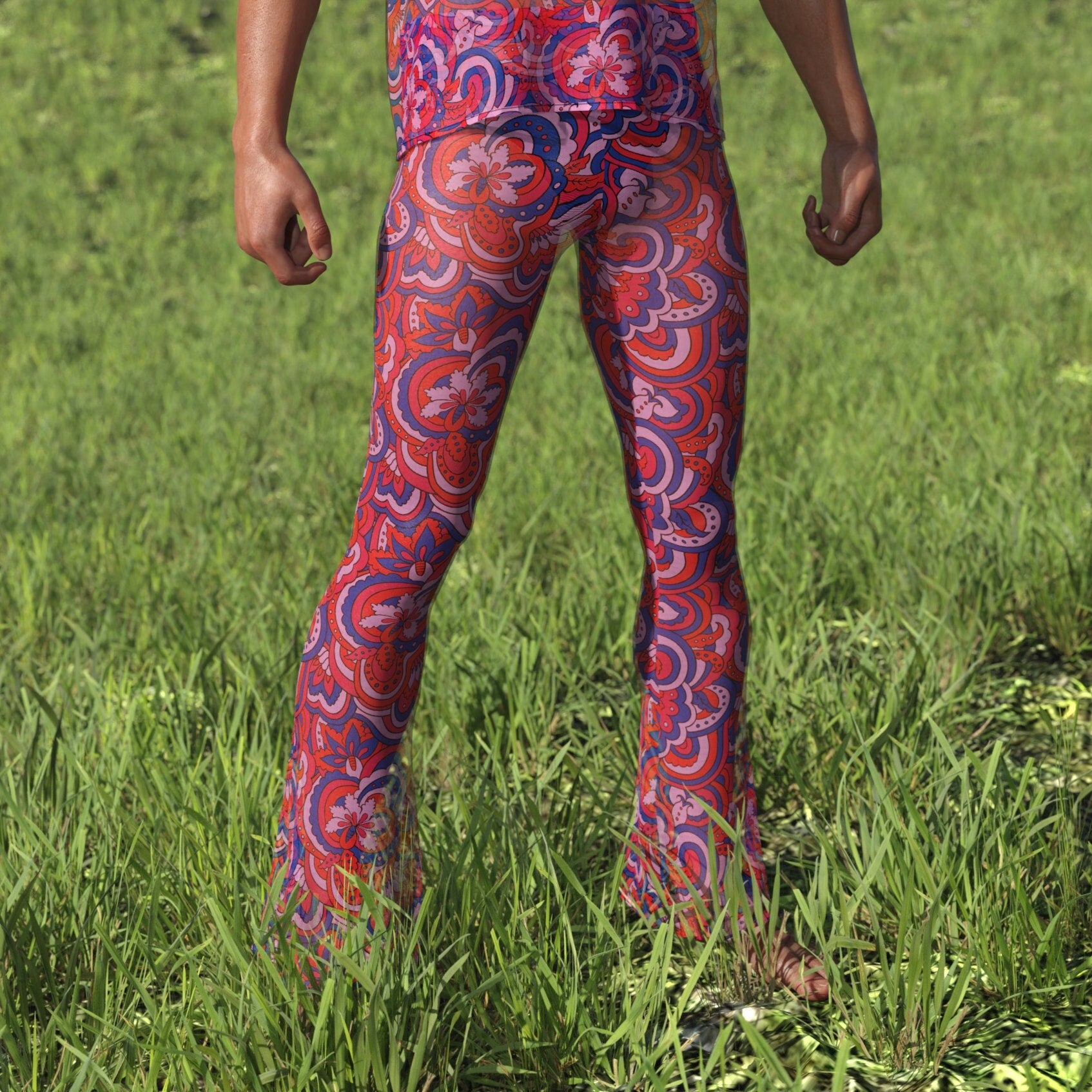 Mystic Melody Mesh Male Flared Pants 2