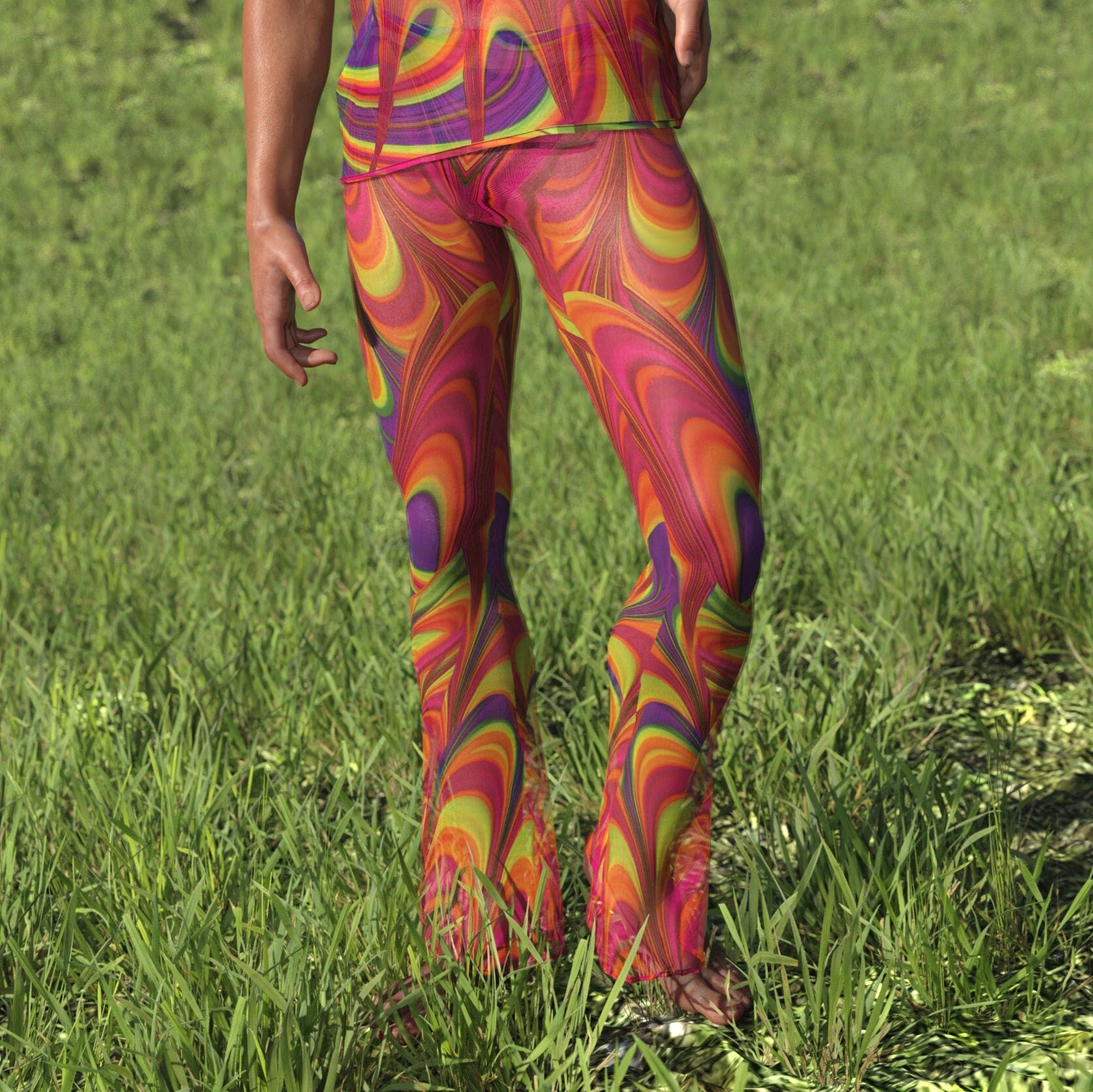 Dimension Lore Mesh Male Flared Pants 2