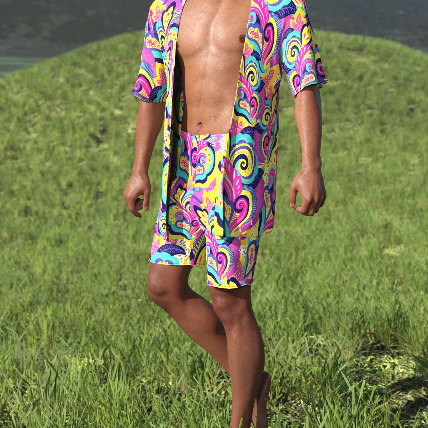 Summer Blossom Male Half Robe Set 3