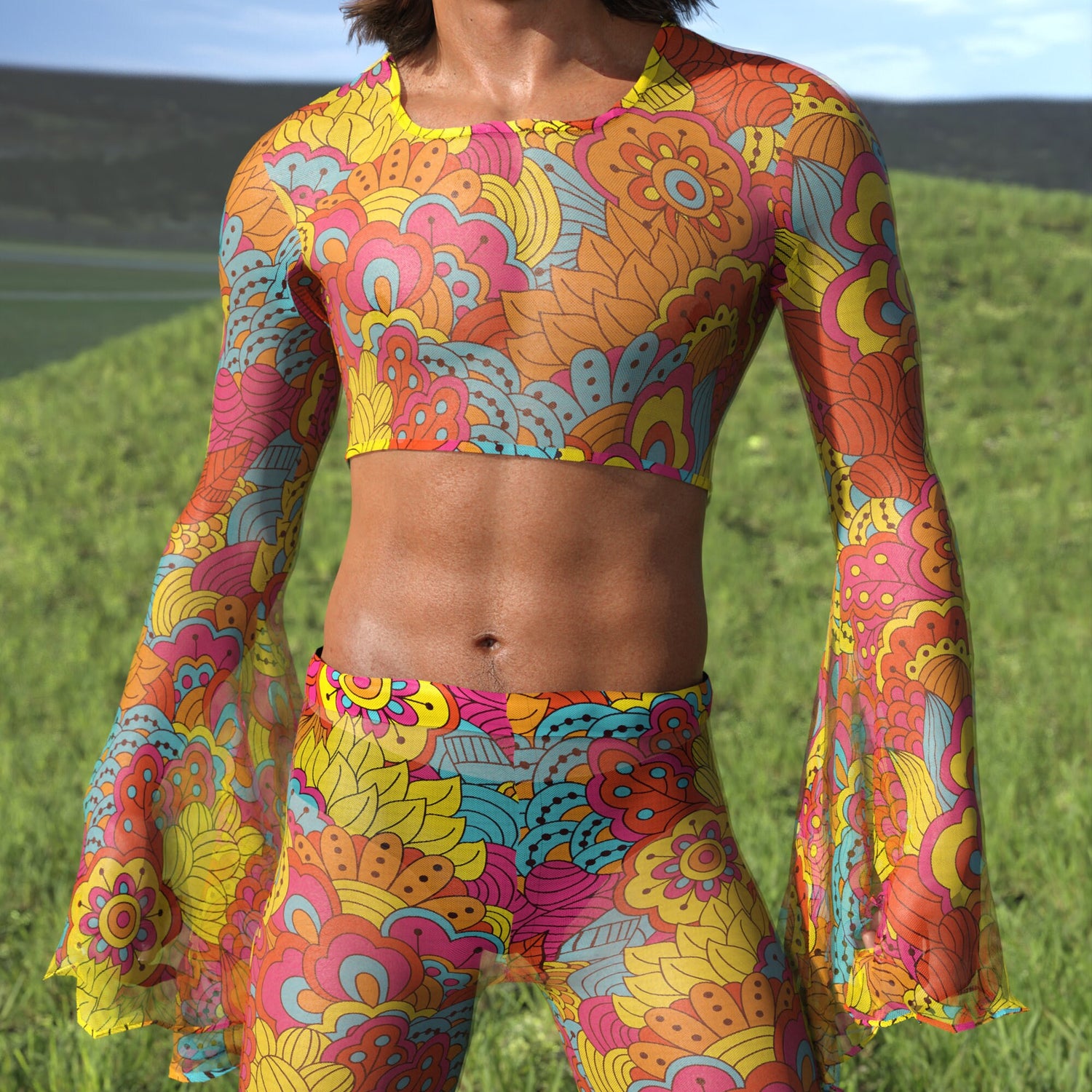 Nature's Wonder Mesh Male Flared Set