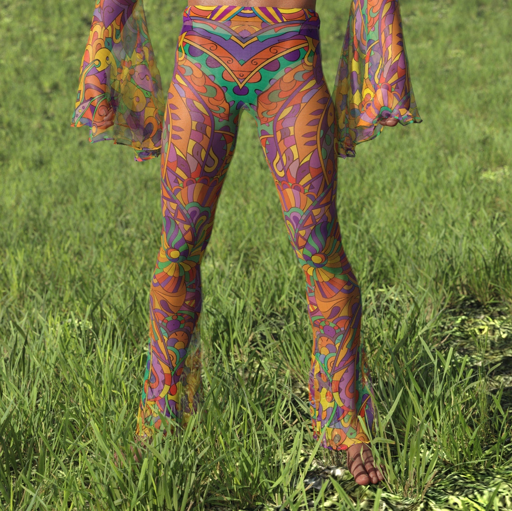 Lush Chaishukarie Mesh Male Flared Pants 2