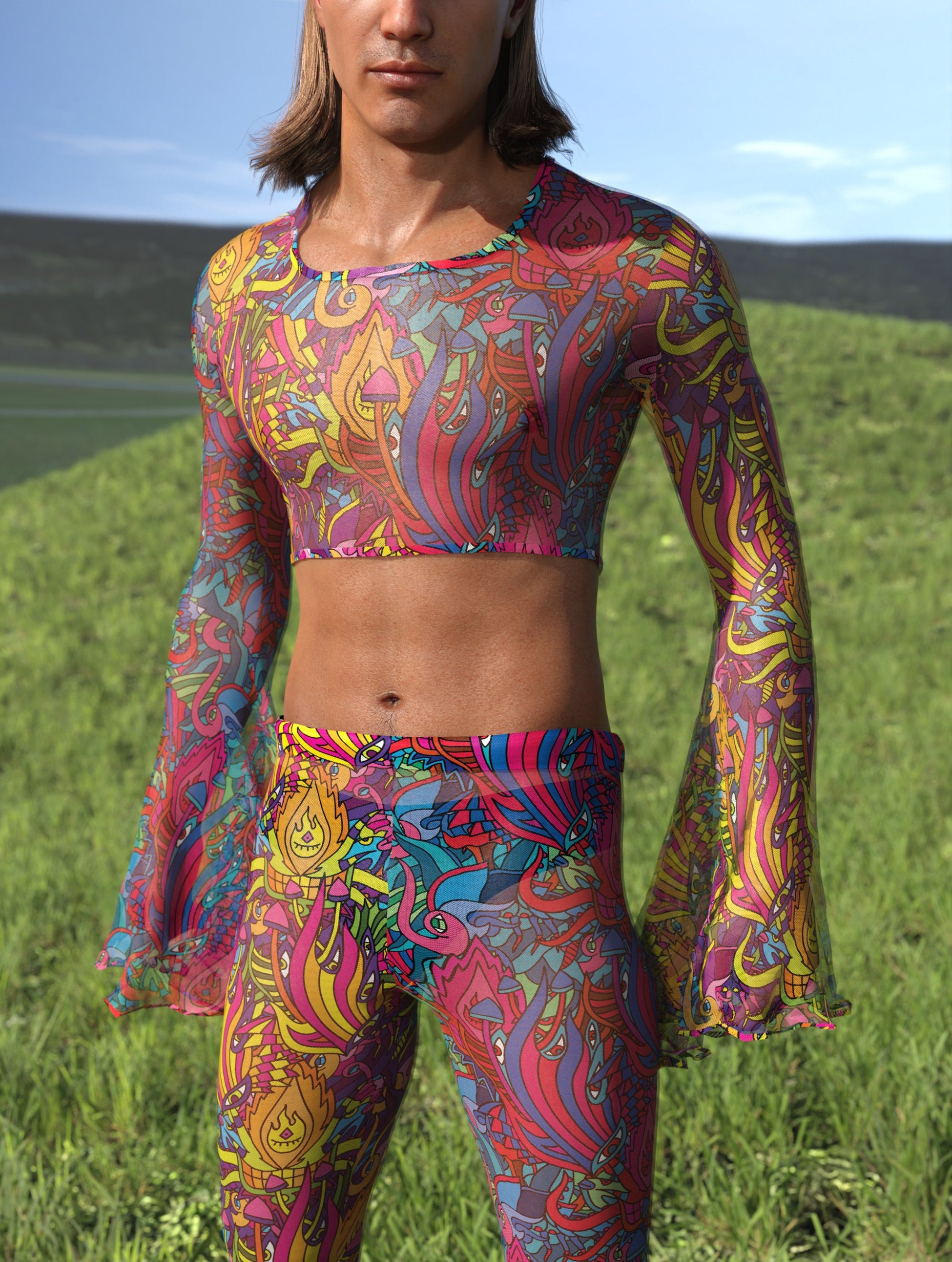 Drememi's Realm Mesh Male Flared Pants 1