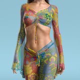 Nature's Wonder Mesh Drawstring Pants