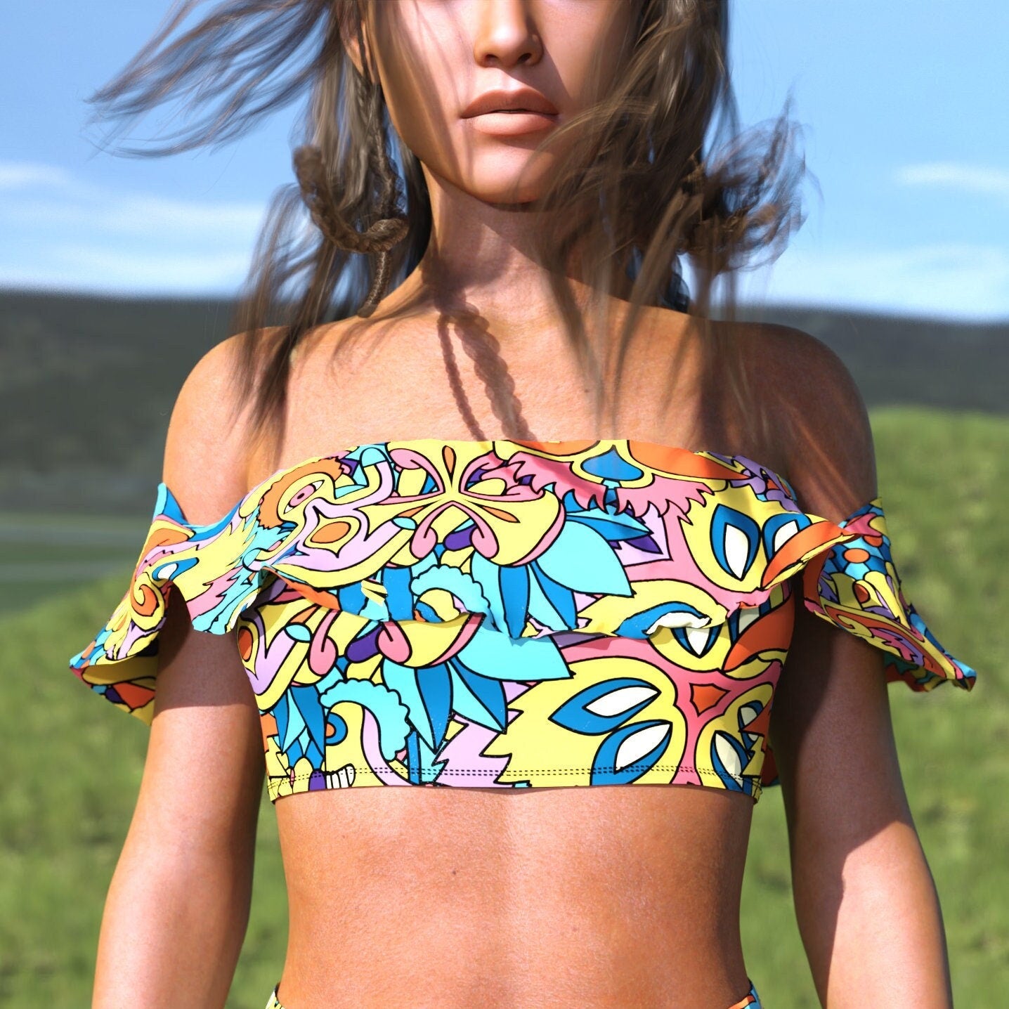 Above All Things Off Shoulder Crop Top 2