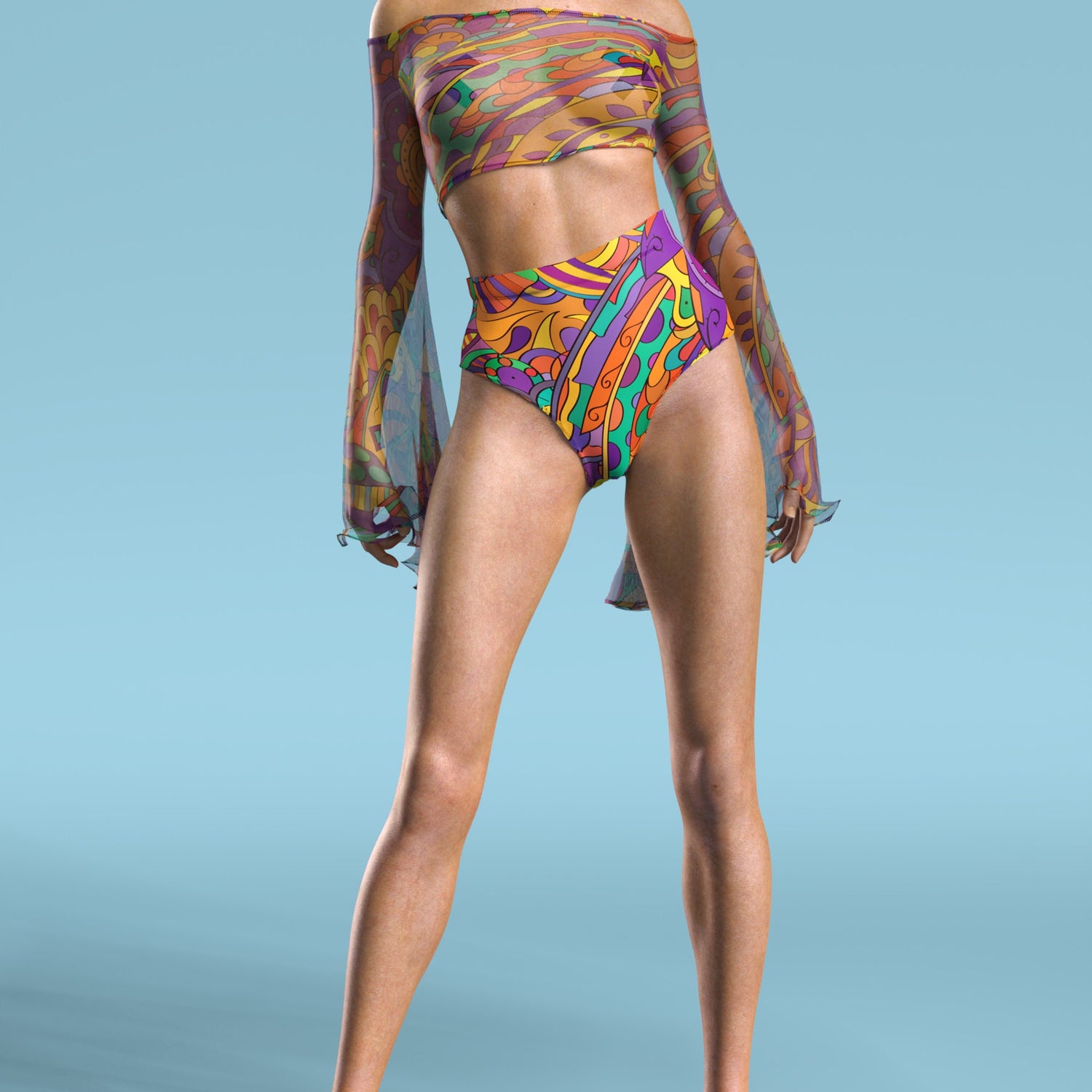 Lush Chaishukarie Mesh Off Shoulder Top Mesh
