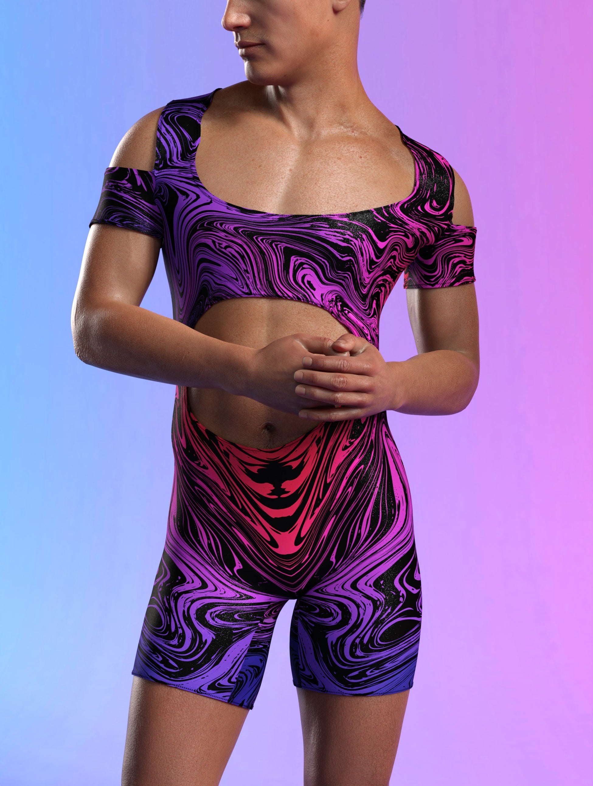 Interference Male Cutout Romper 1