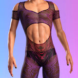 Interference Mesh Male Cutout Romper