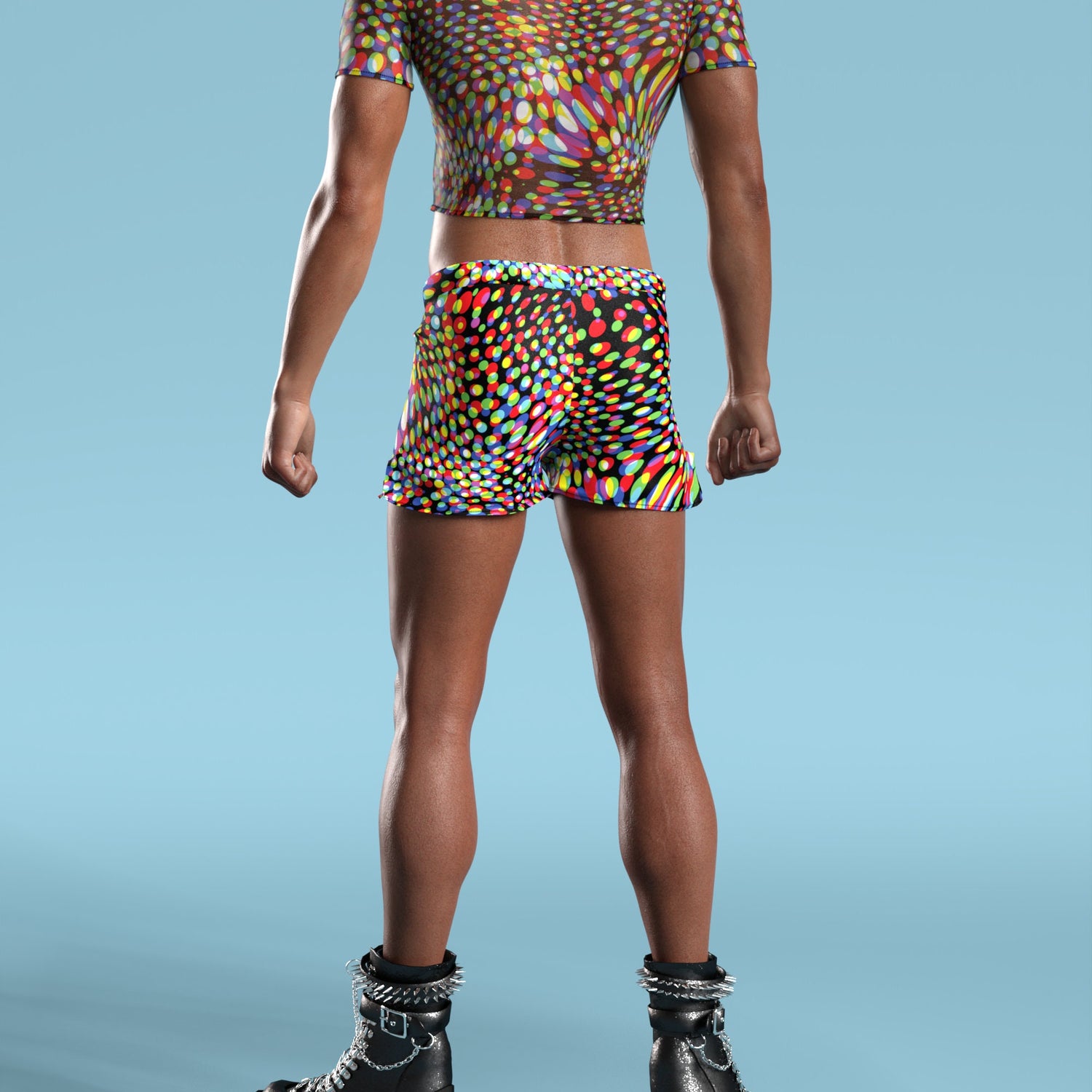 Men Seeing Double Male Mesh Crop Top