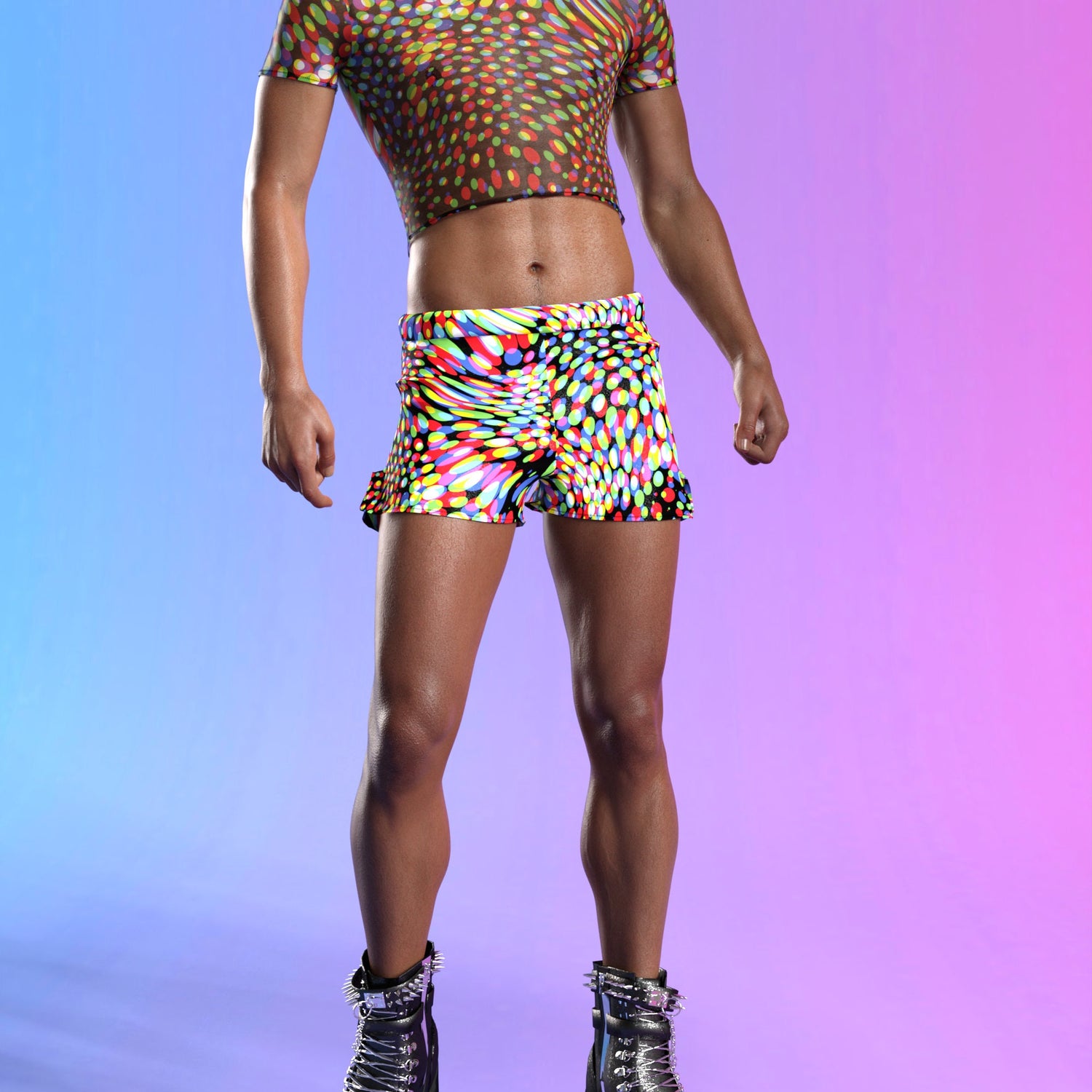 Seeing Double Male Mesh Crop Top 3
