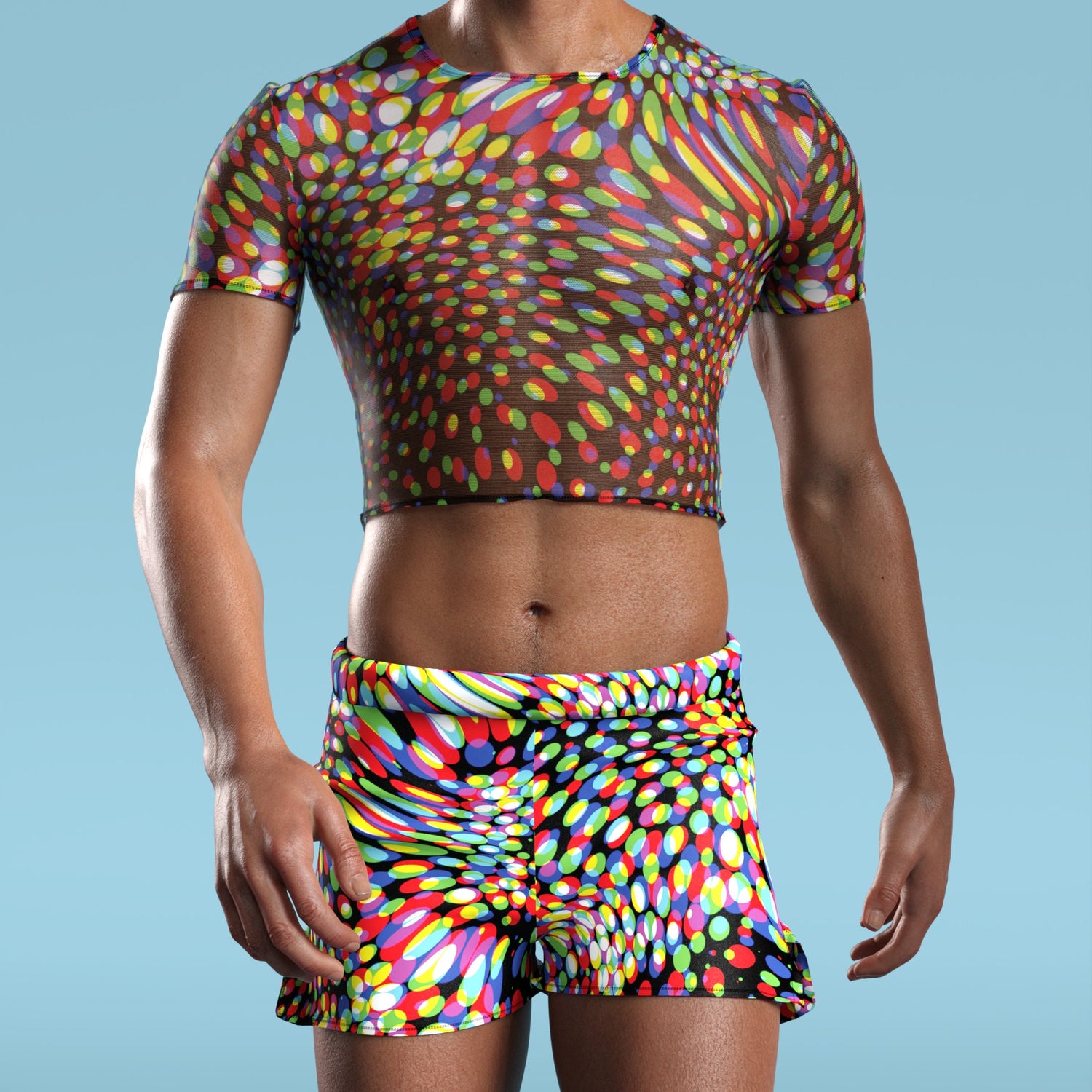 Seeing Double Male Mesh Crop Top 6
