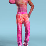 Electric Slide Pink Mesh Male Top