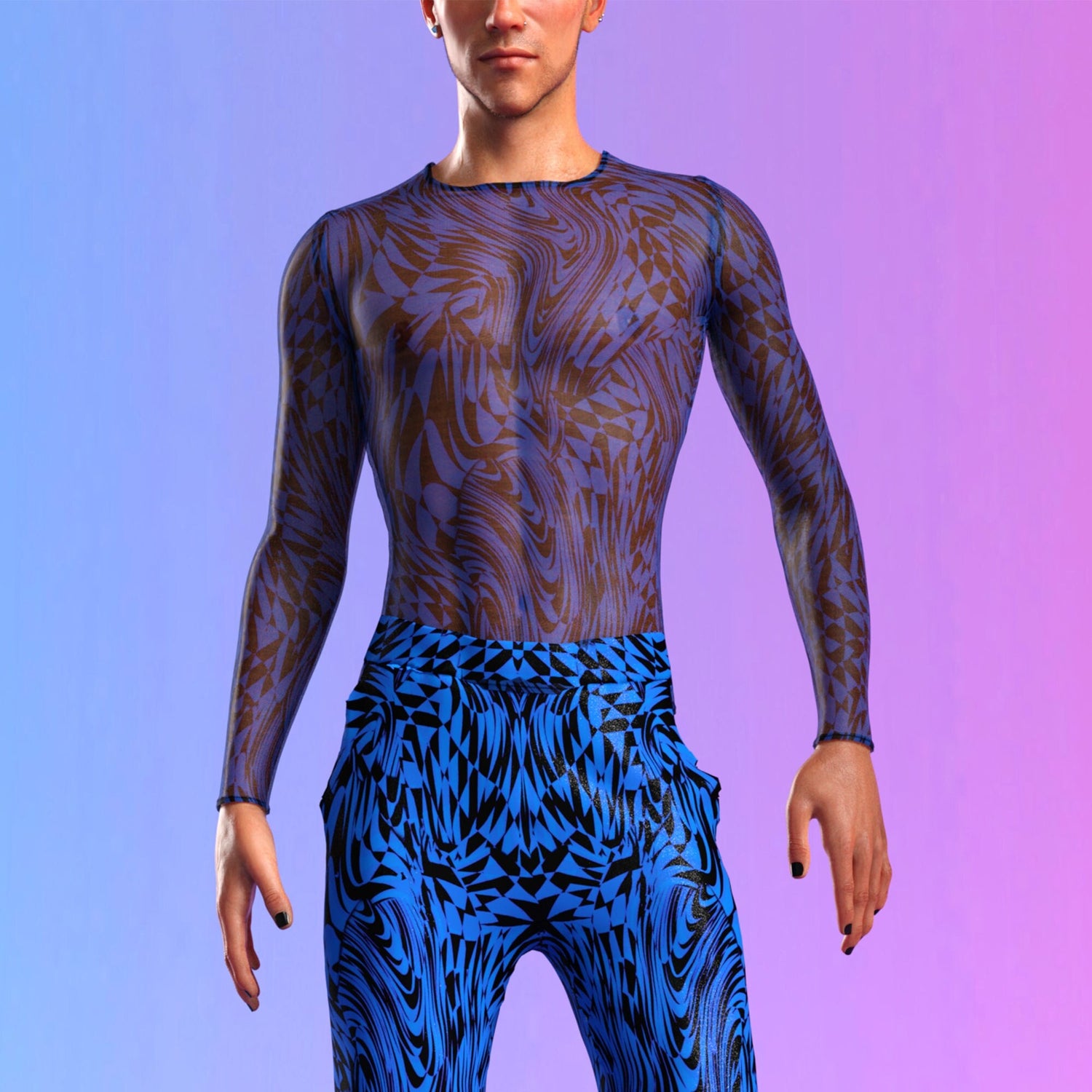 Refracted Male Regular Set Blue