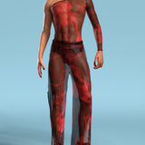 Deep Signal Mesh Male Split Pants