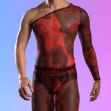 Deep Signal Mesh Male Split Pants