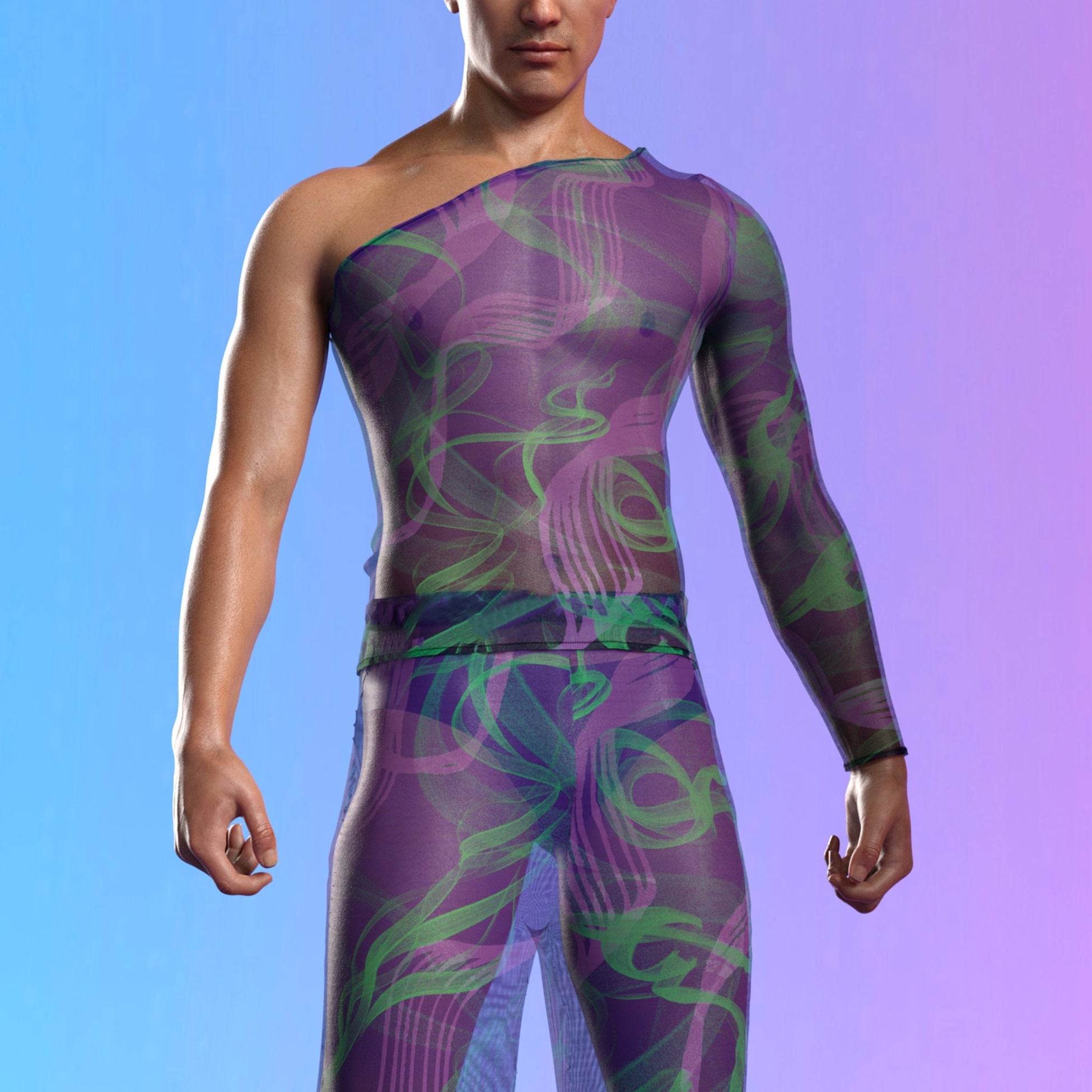 Electric Slide Dark Mesh Male Asymmetrical Set 2
