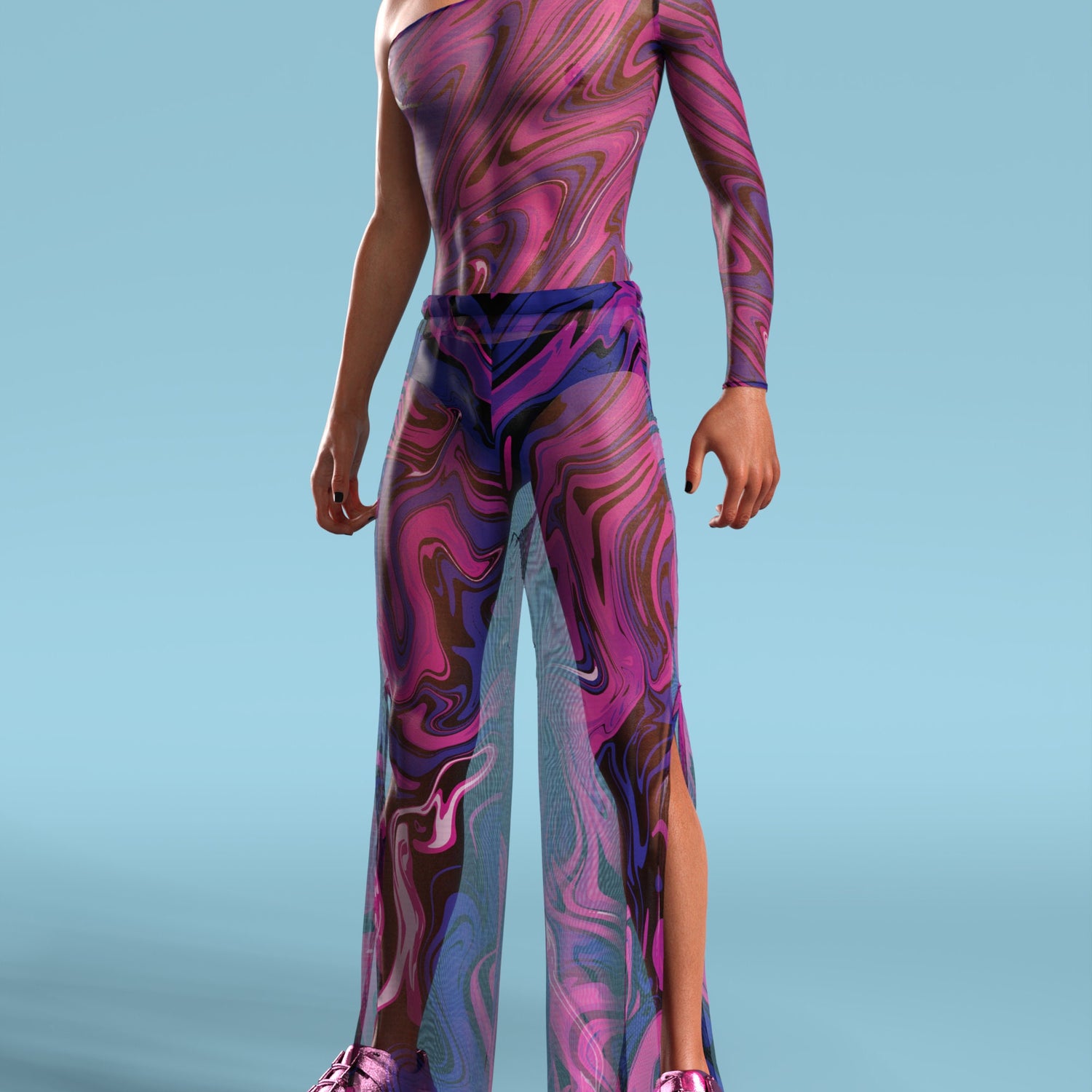 Energy Flux Mesh Male Asymmetrical Top Mesh