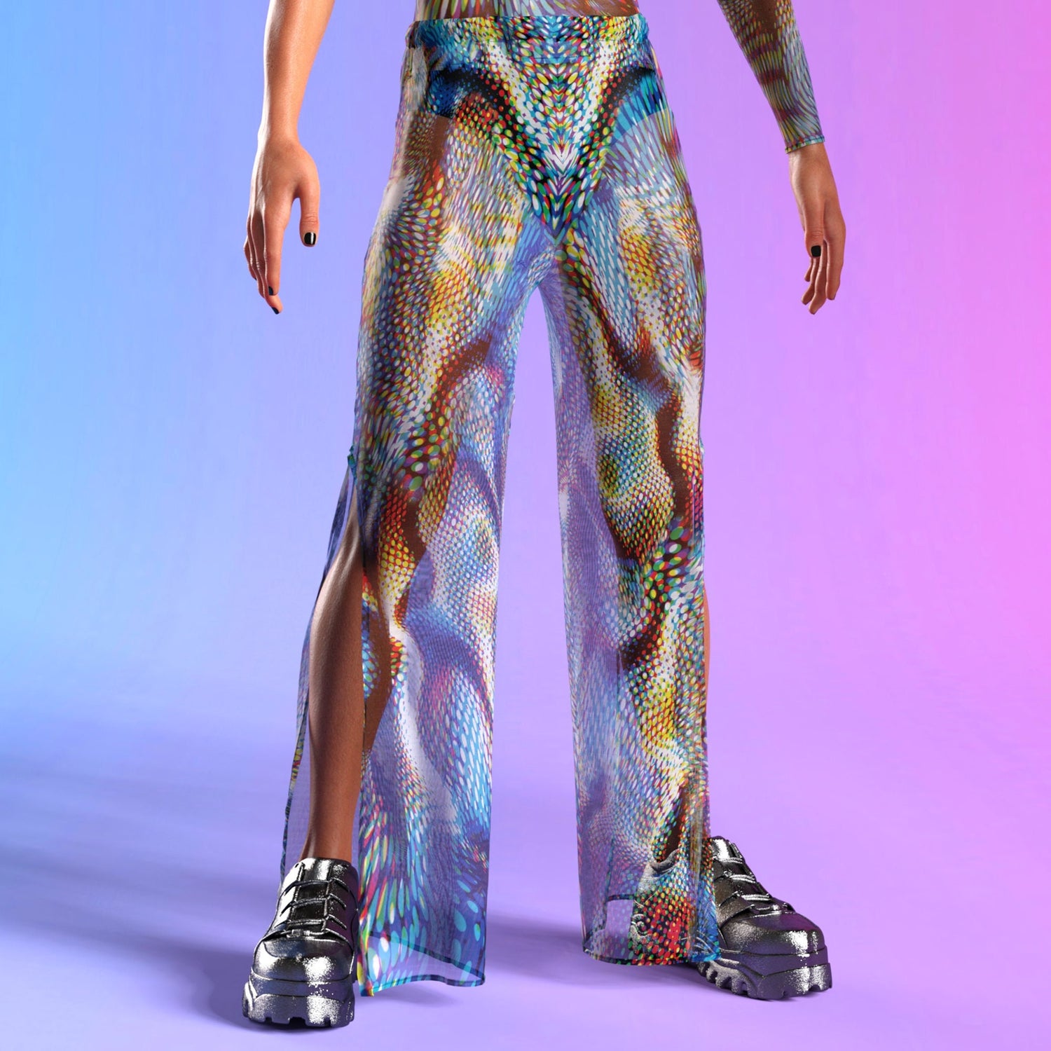 Supersonic Mesh Male Split Pants Rainbow
