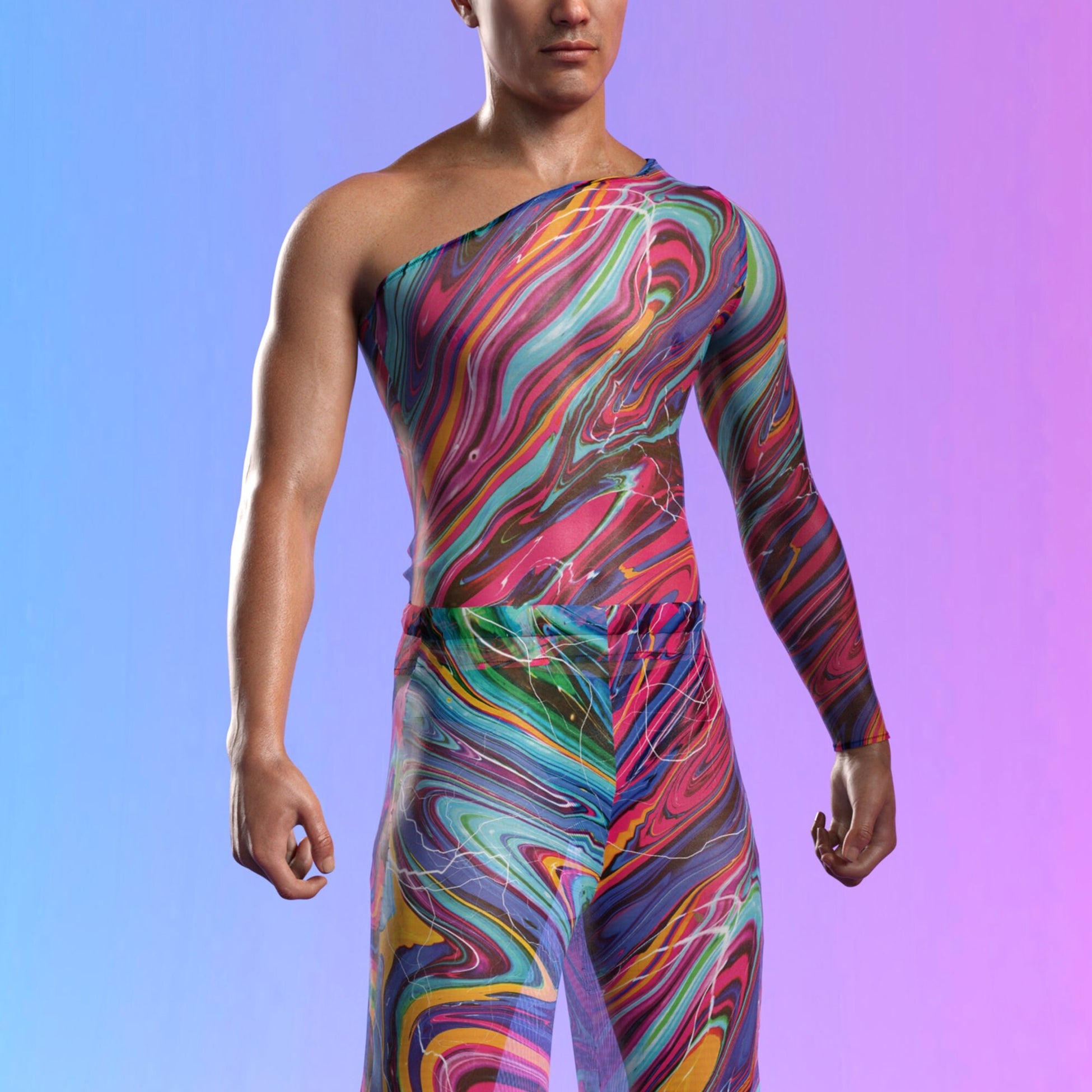 Vivid Vortex Mesh Male Asymmetrical Set 2