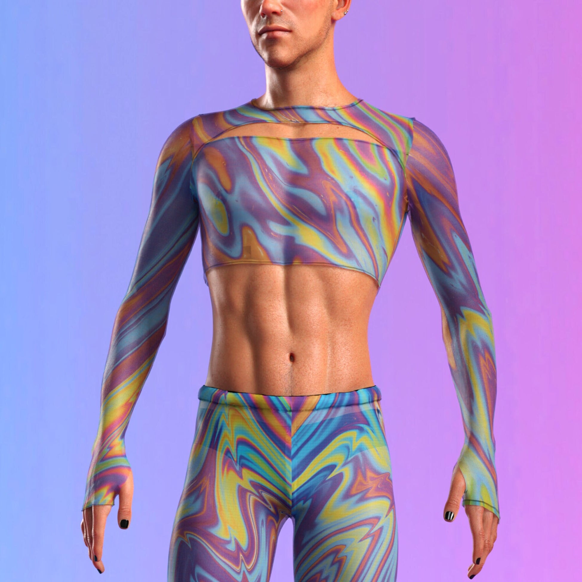 Soundscape Mesh Male Cutout Top 2