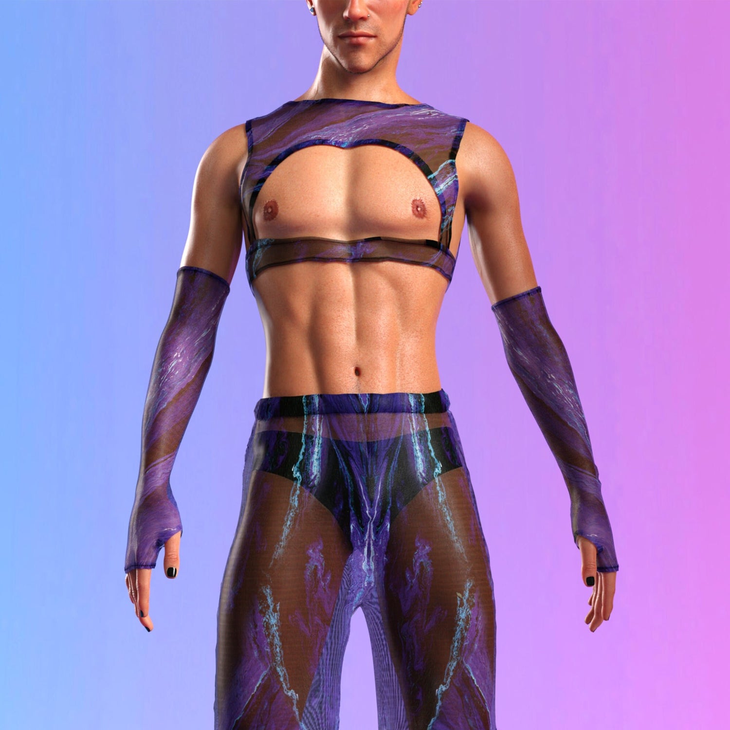 Infrasound Mesh Male Harness Set Blue