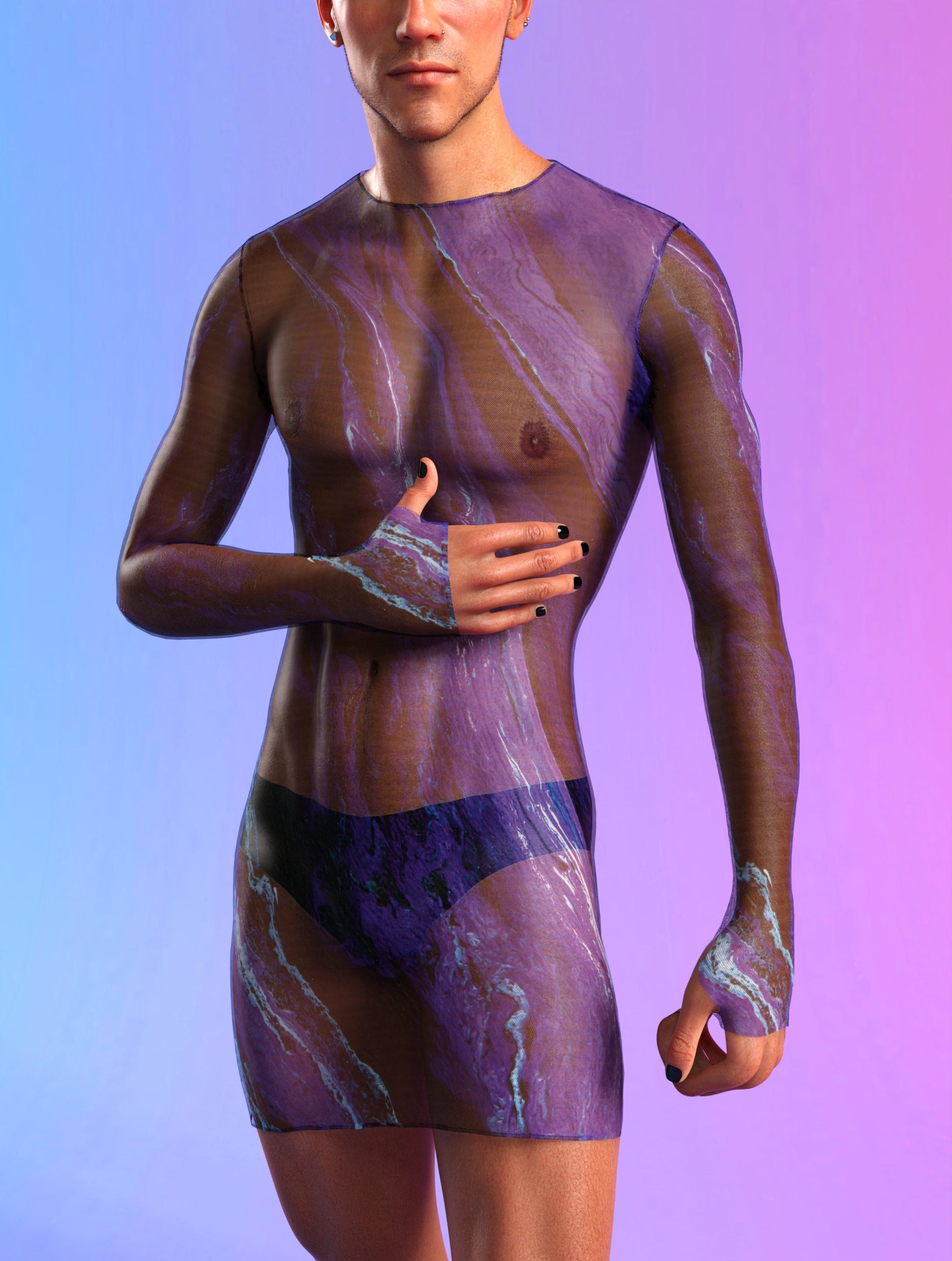 Infrasound Mesh Male Short Dress 1