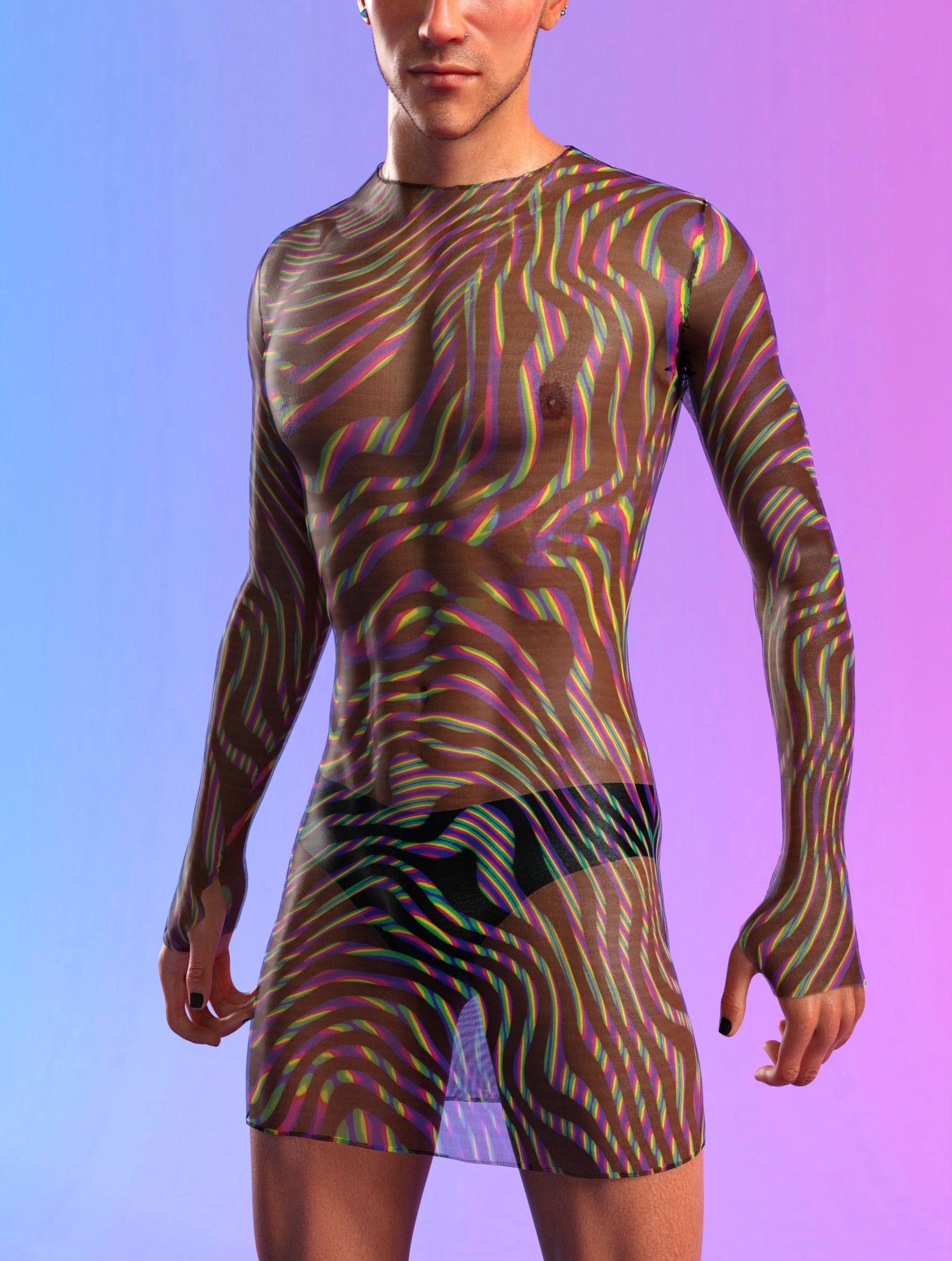 Oh Mesh Male Short Dress 1