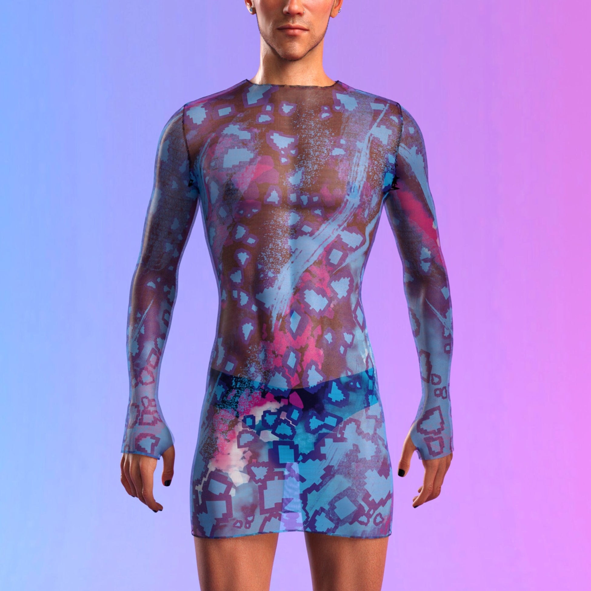 Polarize Mesh Male Short Dress 2