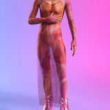 Electric Slide Pink Mesh Male Shrug Dress