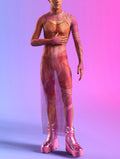 Electric Slide Pink Mesh Male Shrug Dress